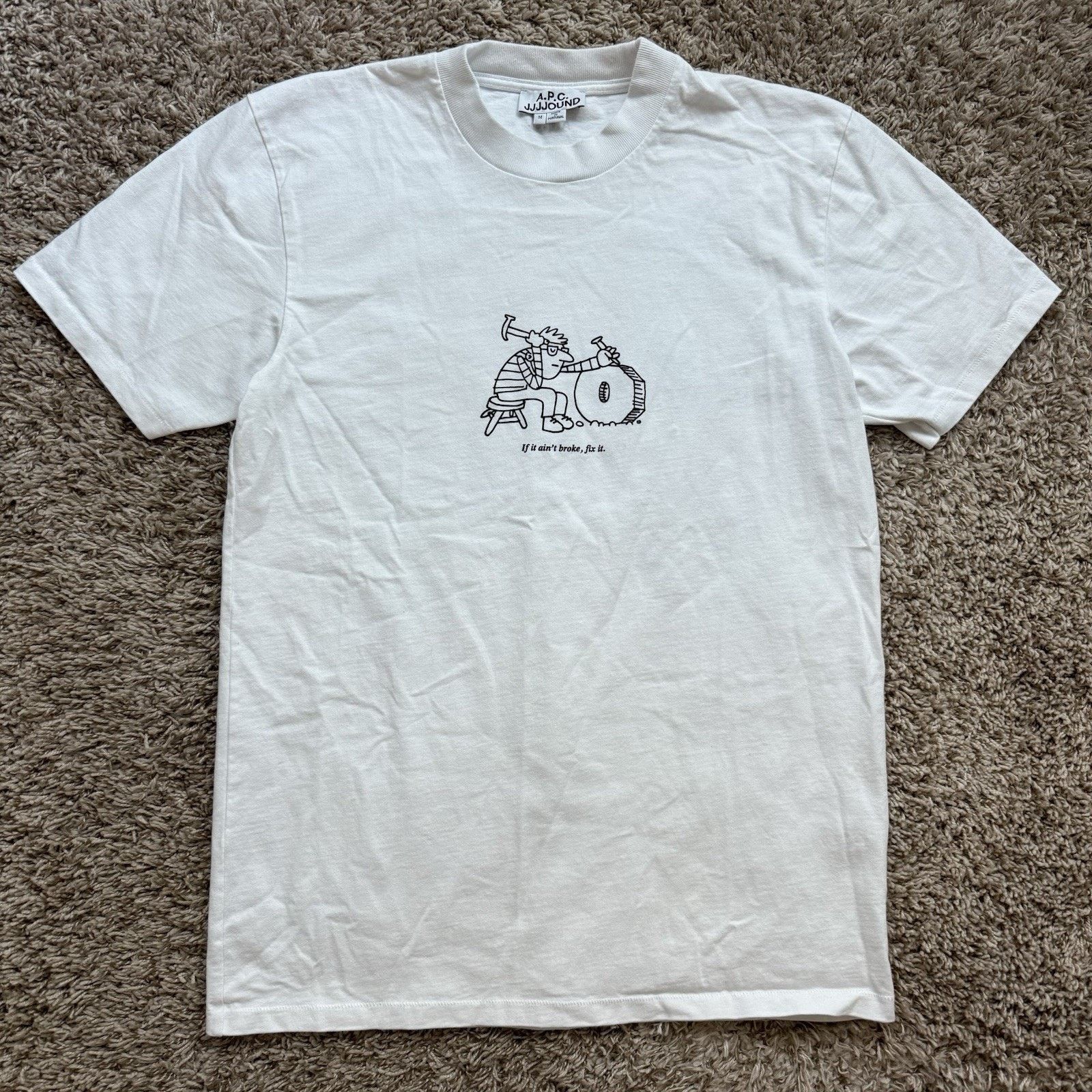 A.P.C. × JJJJound JJJJound x APC Round Rough Tee White T-Shirt Fix It SOLD OUT Size US M / EU 48-50 / 2 - 2 Thumbnail