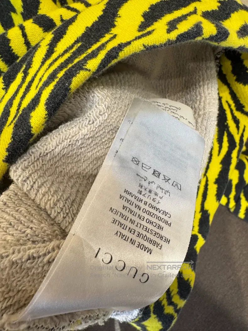 Gucci Gucci Yellow leopard red logo letter sweatshirt Size S / US 4 / IT 40 - 5 Thumbnail