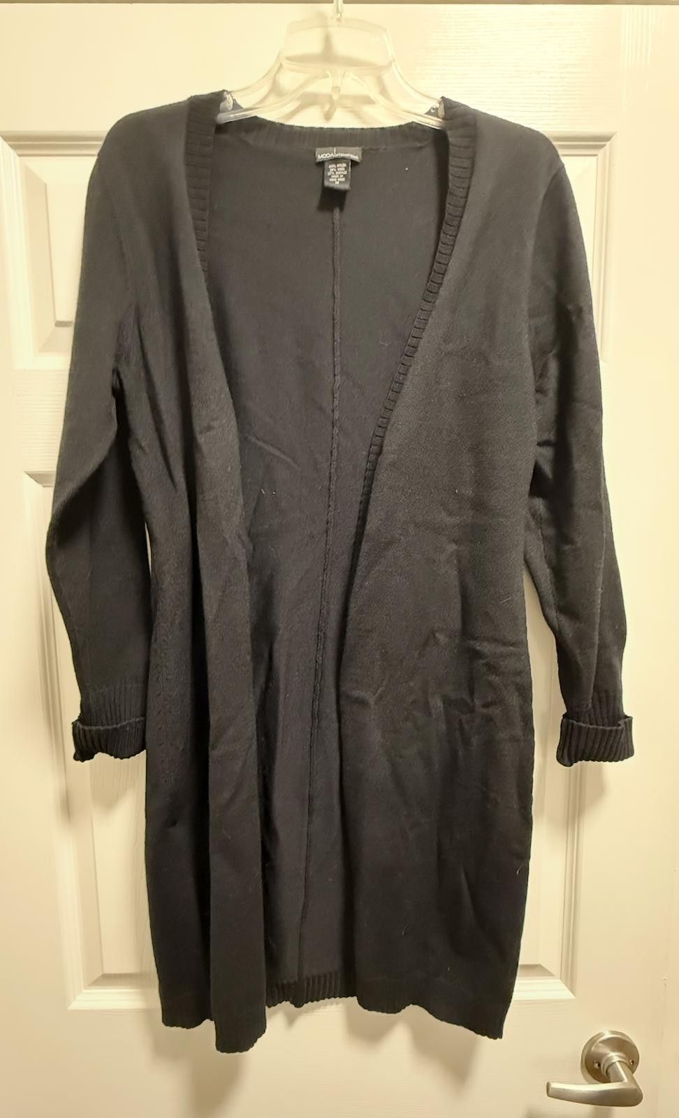 Designer Moda International Long Wool Blend Open Cardigan M Size M / US 6-8 / IT 42-44 - 3 Thumbnail