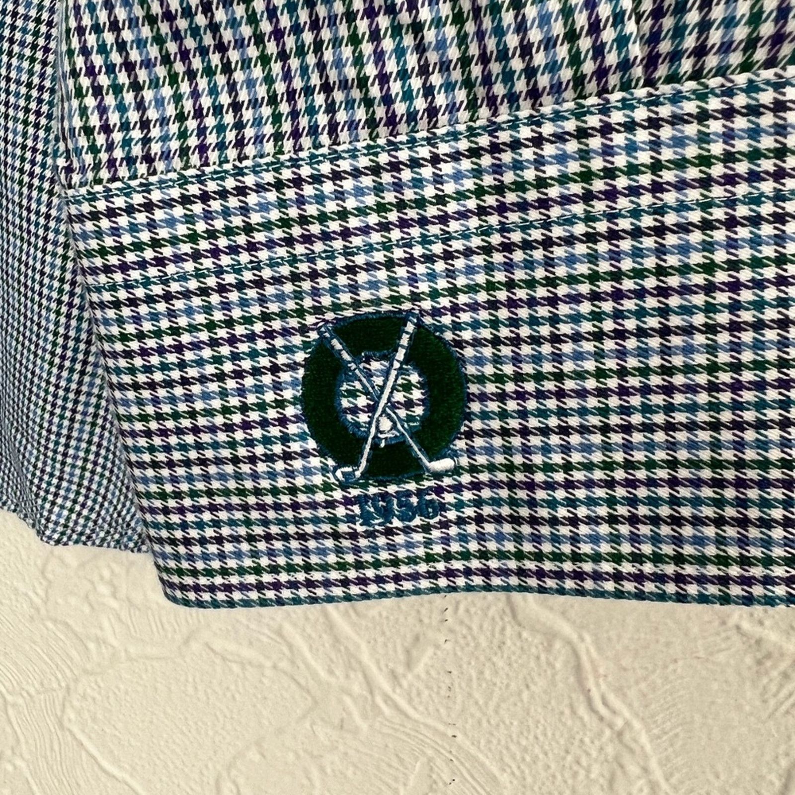 Peter Millar Peter Millar Mini Check Blue Mens Button Down Shirt XL EUC Size US XL / EU 56 / 4 - 3 Thumbnail