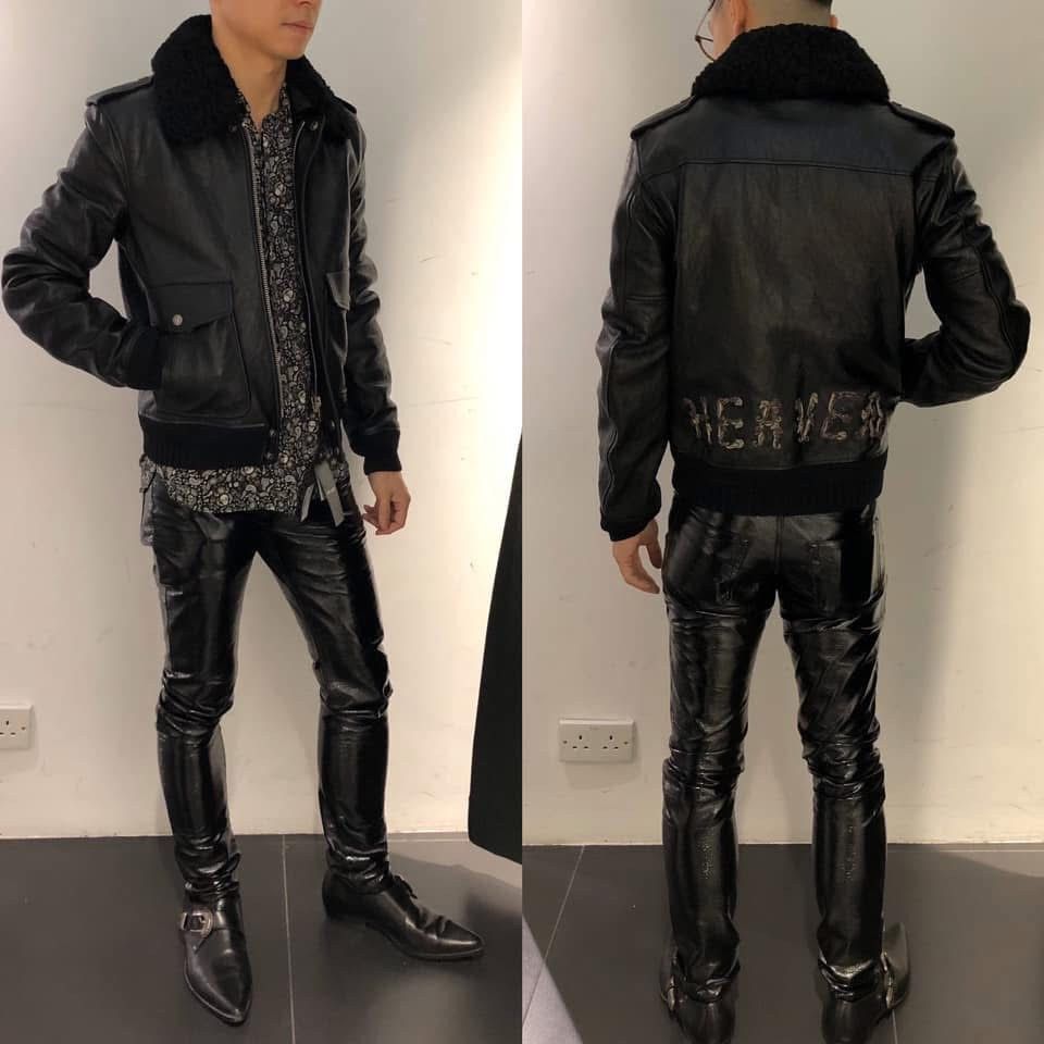 Saint Laurent Paris 18SS HEAVEN Embroidered Aivator Leather Jacket sz50 Size US M / EU 48-50 / 2 - 10 Thumbnail