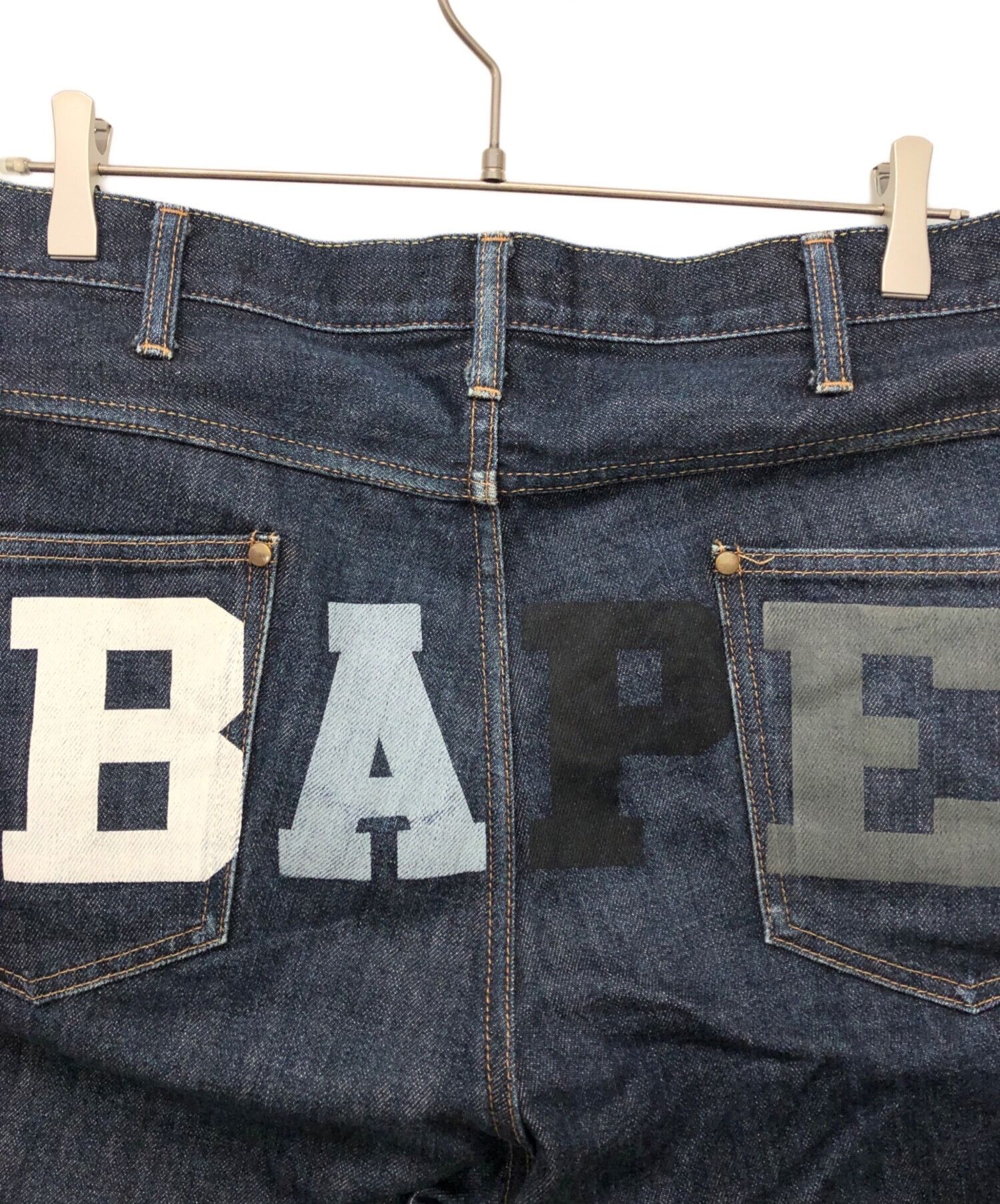 Bape A BATHING APE Denim Shorts Indigo Size XL Size US 34 / EU 50 - 6 Thumbnail