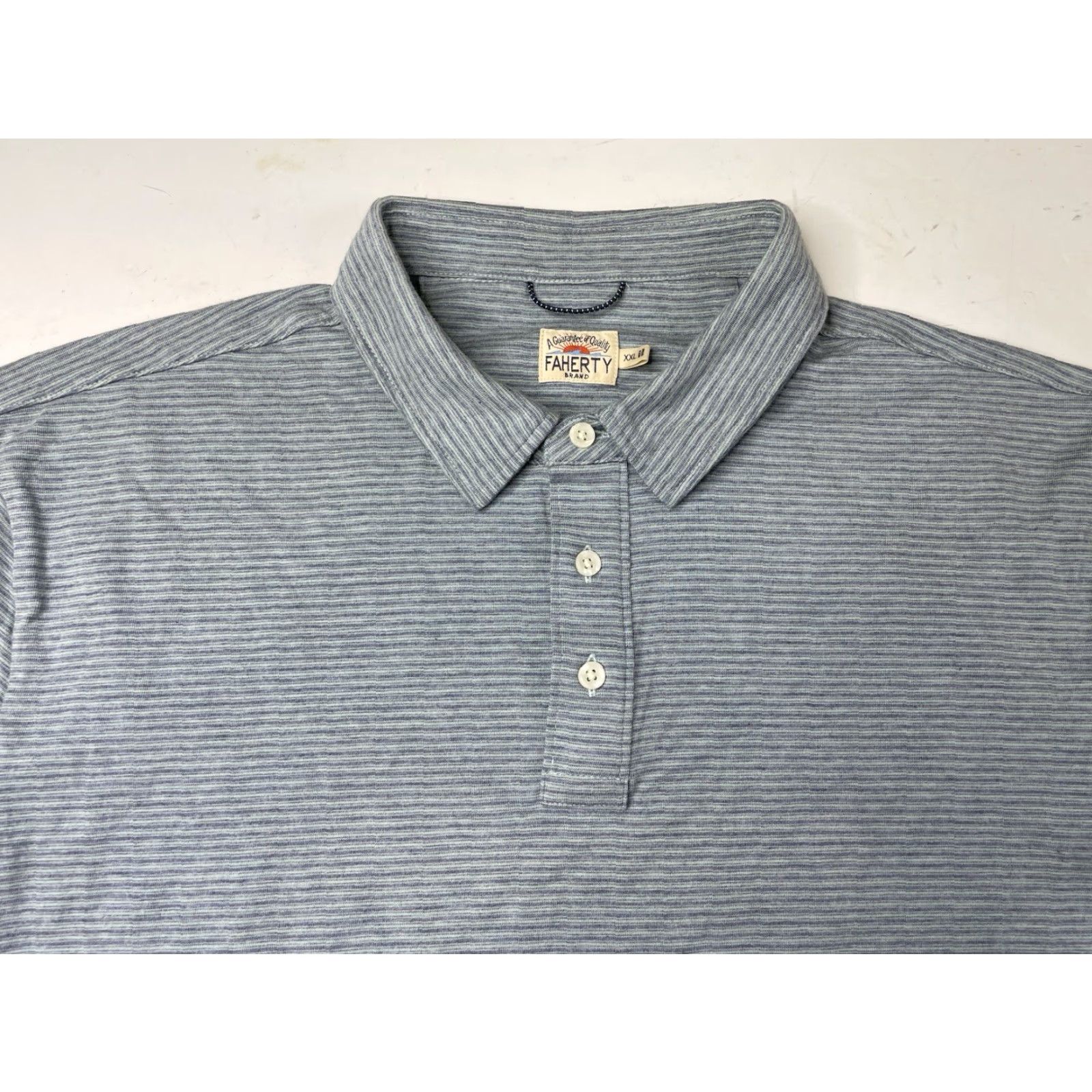 Faherty Faherty Polo Shirt Men’s XXL Short Sleeve Striped Button-Down Collared Cotton Elastodiene Modal Multicolor Casual Shirt Mens XXL Size US XXL / EU 58 / 5 - 2 Thumbnail