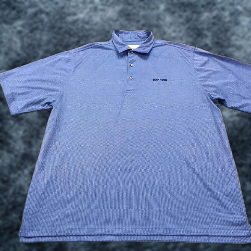 Vintage Donald Ross Polo Shirt Mens XL Blue Logo Striped Performance Golf Shirt Polo Size US XL / EU 56 / 4 - 1 Thumbnail