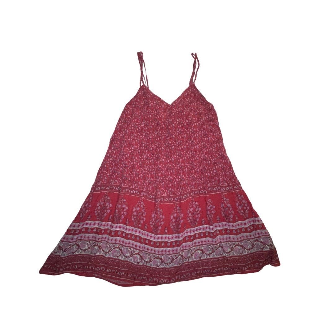 American Eagle Outfitters Red Print Slip Mini Dress Size S/P Y2k Sundress Boho Chic Size S / US 4 / IT 40 - 1 Thumbnail