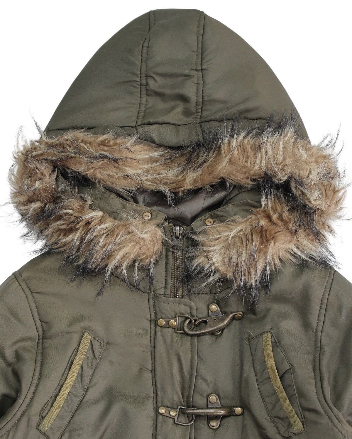 Vintage 2000S PUMPKIN MILITARY FUR HOOD BRASS HOOK BOMBER JACKET Size US M / EU 48-50 / 2 - 3 Thumbnail