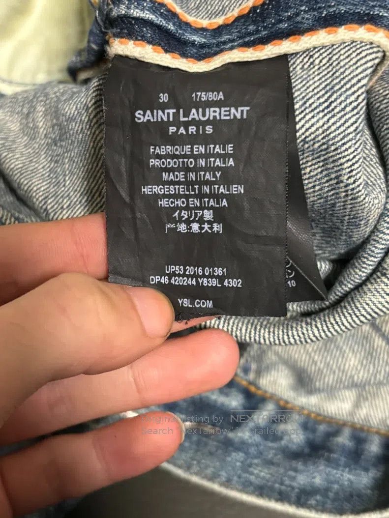 Saint Laurent Paris Saint Laurent Paris Single Knee Ripped Denim Jeans Size US 30 / EU 46 - 4 Thumbnail