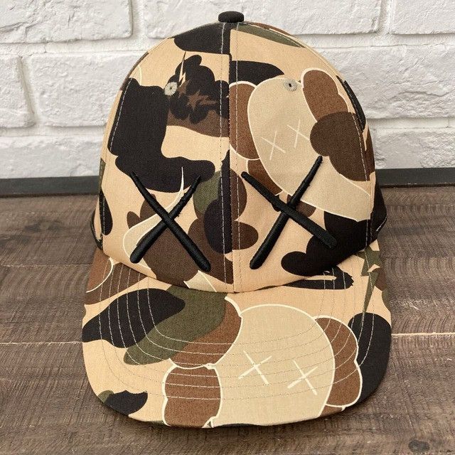 BAPE × KAWS BENDY 1st Camo Yellow Hat Cap a bathing ape NIGO