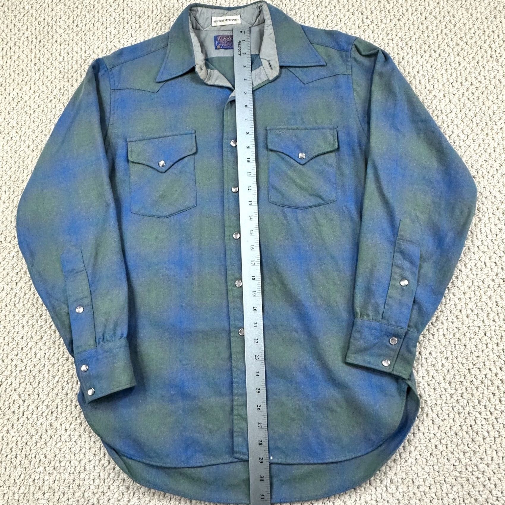 Pendleton VINTAGE Pendleton Shirt Men M Blue Shadow Plaid High Grade Western Flannel Size US M / EU 48-50 / 2 - 6 Thumbnail