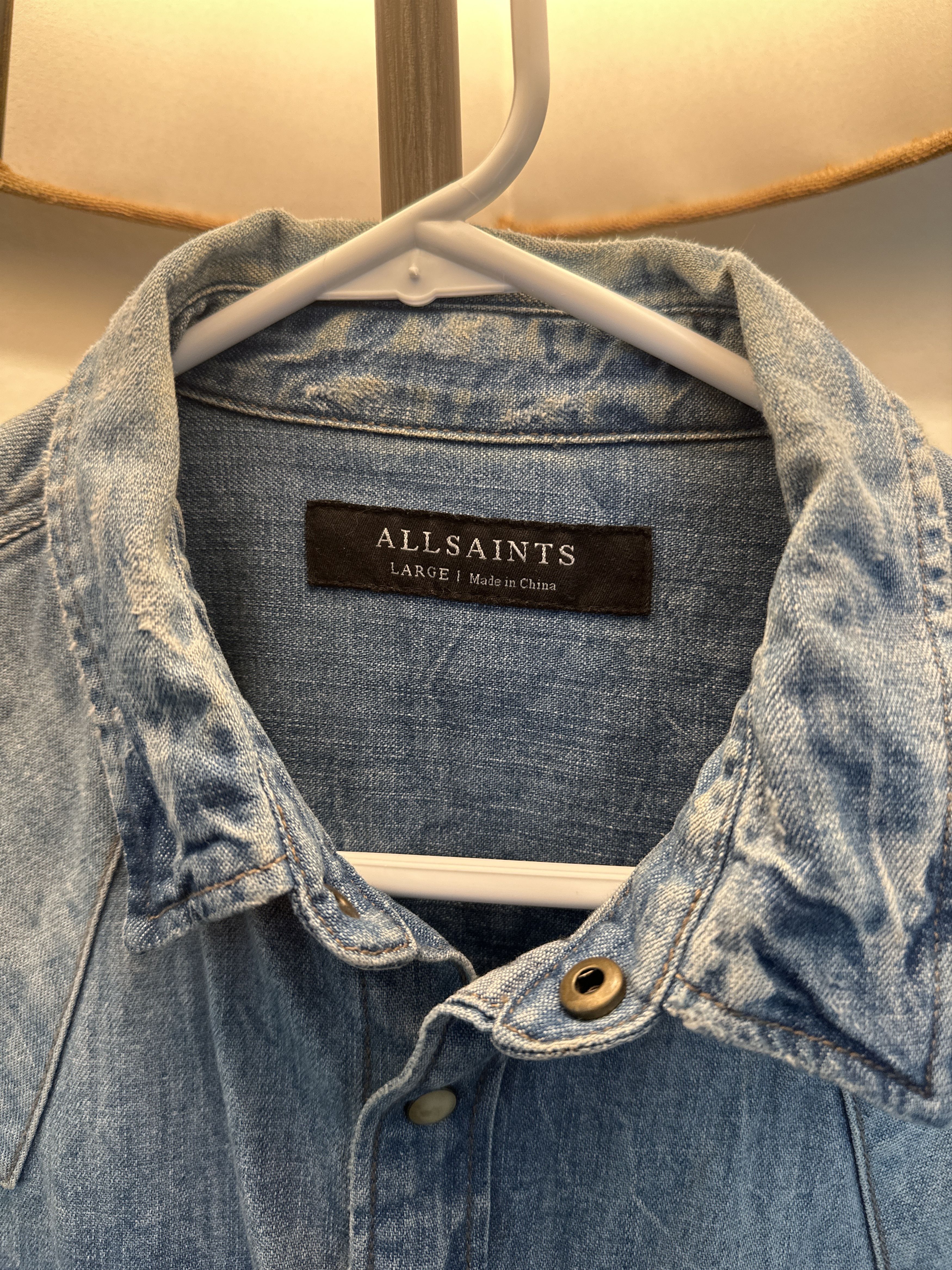 Allsaints Denim Button Up Size US L / EU 52-54 / 3 - 2 Thumbnail