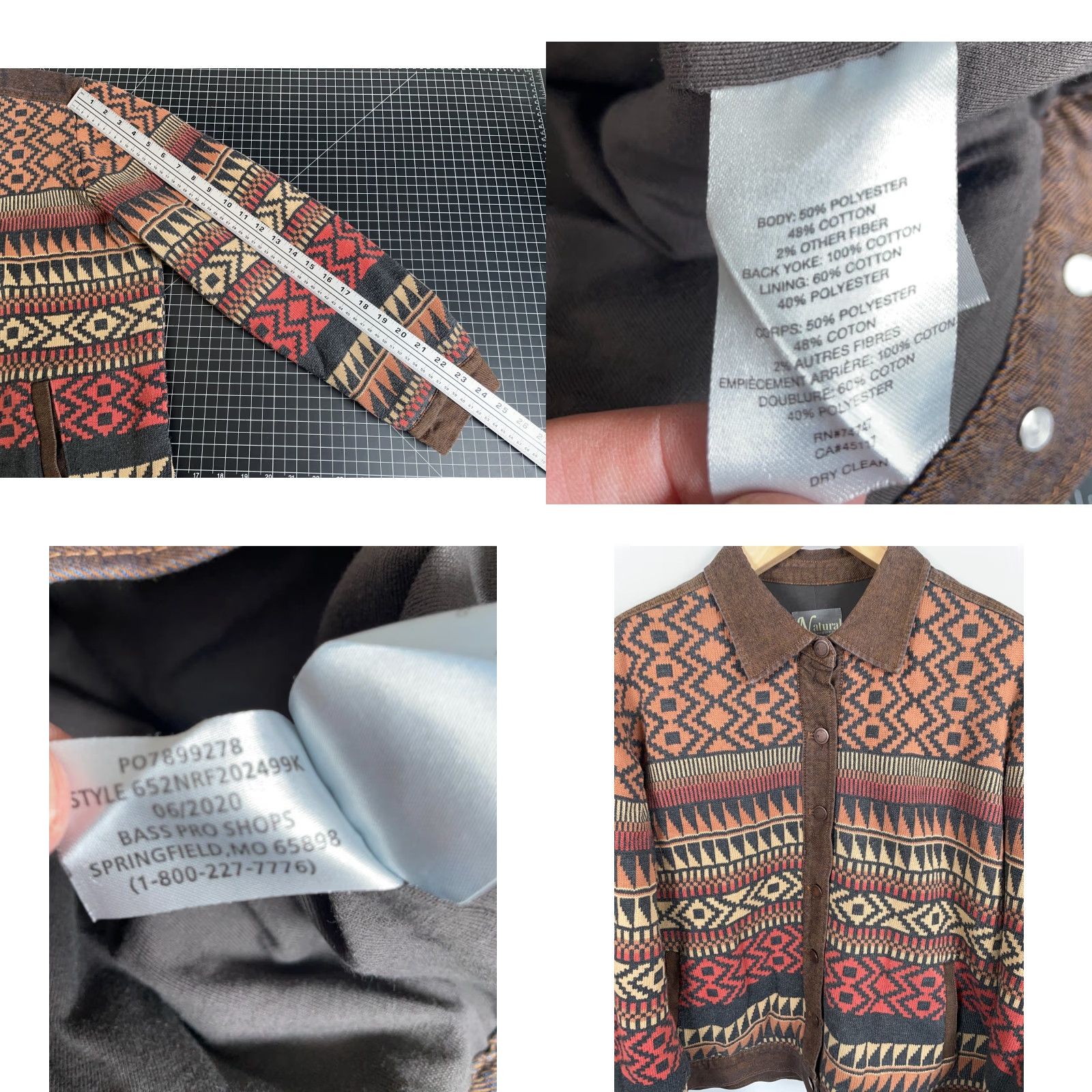 Vintage VINTAGE Natural Reflections Knit Jacket Womens 1X Geometric Tribal Bass Pro Shop Aztec Brown Knit Pattern Southwestern Tribal Jacket Womens 1X Mens? Size XL / US 12-14 / IT 48-50 - 8 Thumbnail