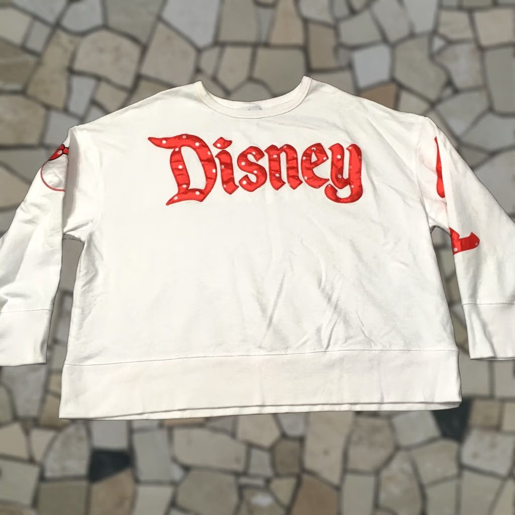 Disney Walt Disney Parks Sweatshirt 2X White VTG Embroidered Disney Parks Logo Crew Neck Pullover Women's Sample 90s Style Size XXL / US 16-18 / IT 52-54 - 1 Thumbnail