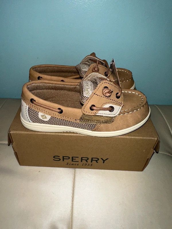 Sperry Kids Songfish Linen Junior Boat Shoes 11.5 in Beige, Men's