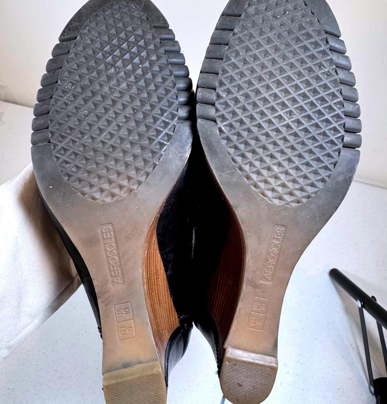 Other Aerosoft Black Wedge Heels with Stud Detailing Size US 10 / IT 40 - 4 Thumbnail