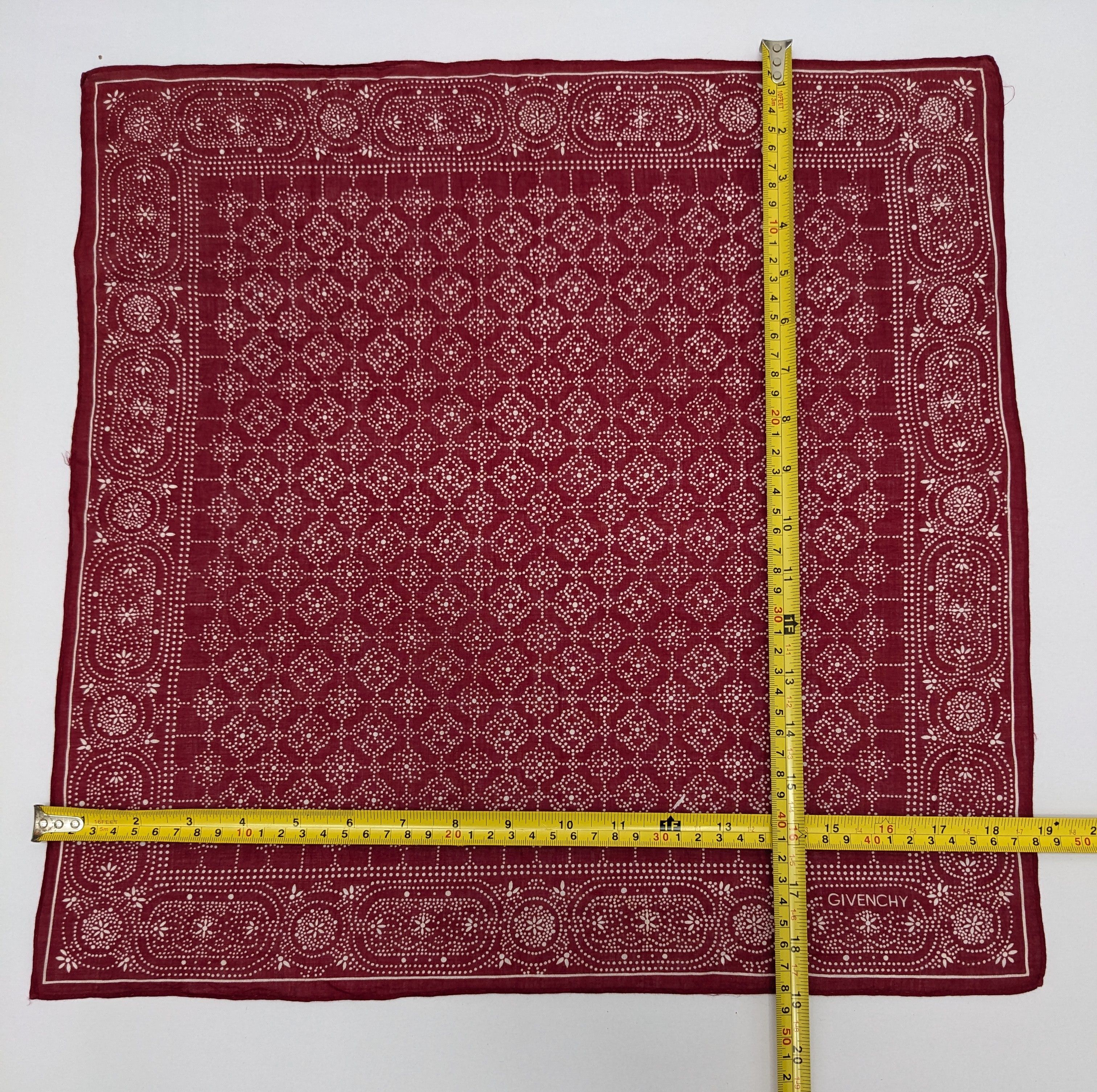 Givenchy Vintage Givenchy Burgundy Red Bandana Handkerchief Size ONE SIZE - 4 Thumbnail