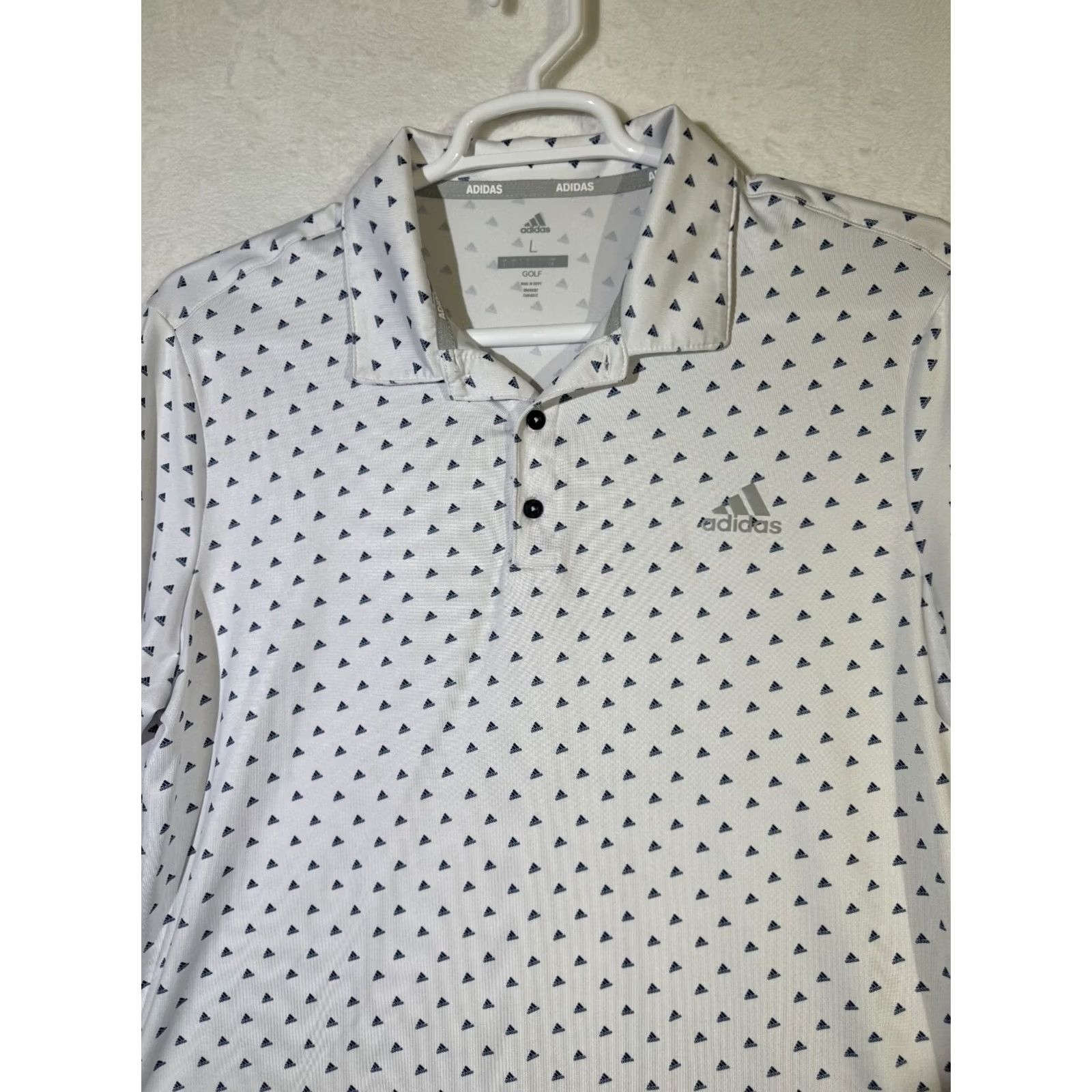Adidas Adidas Golf Polo Shirt Men’s L White Pull‑Over Polyester-Blend Stretch Performance Size US L / EU 52-54 / 3 - 5 Thumbnail