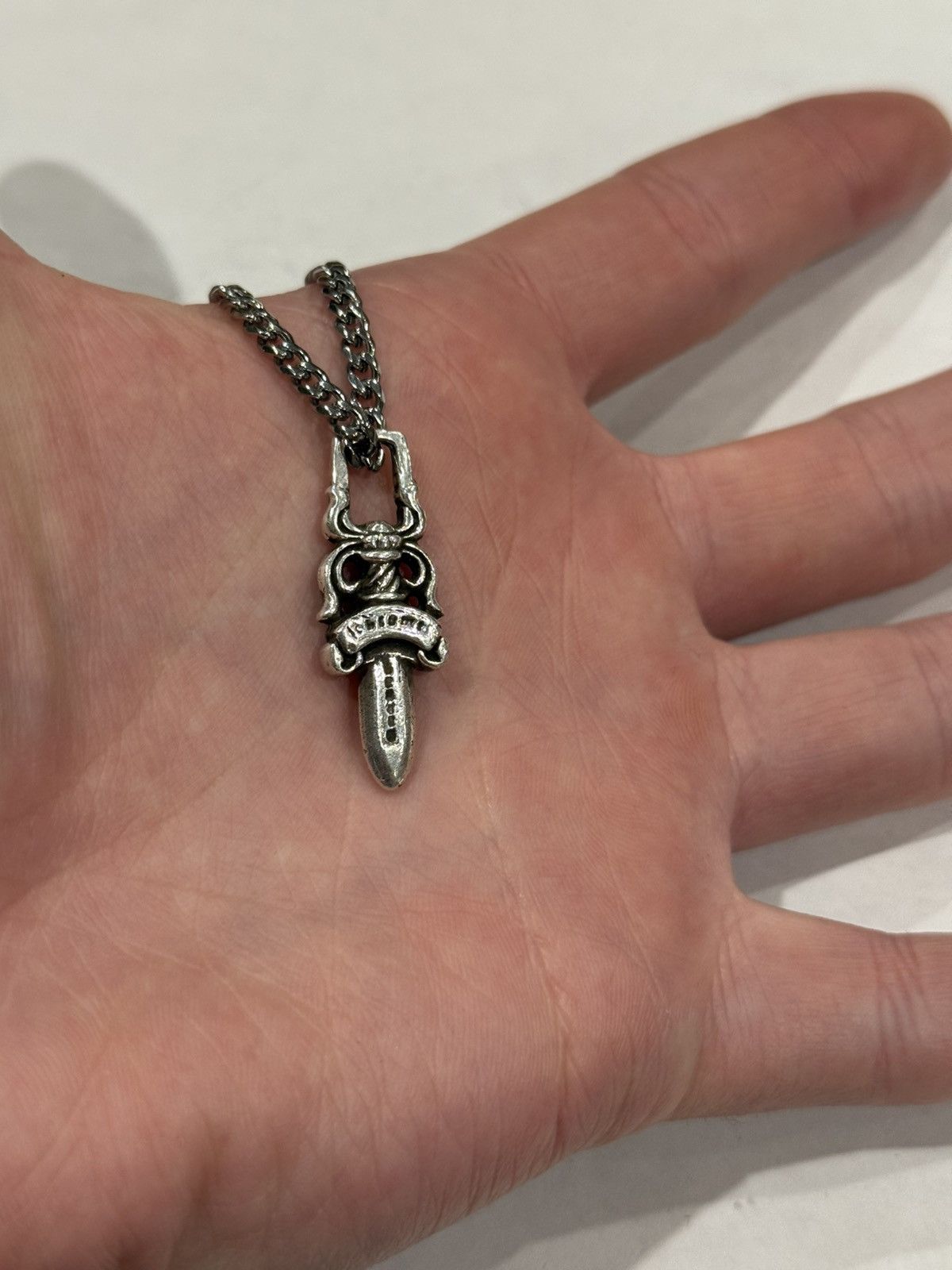 Chrome Hearts Chrome Hearts Dagger Pendant Cuban Link Chain Necklace 925 Size ONE SIZE - 3 Thumbnail