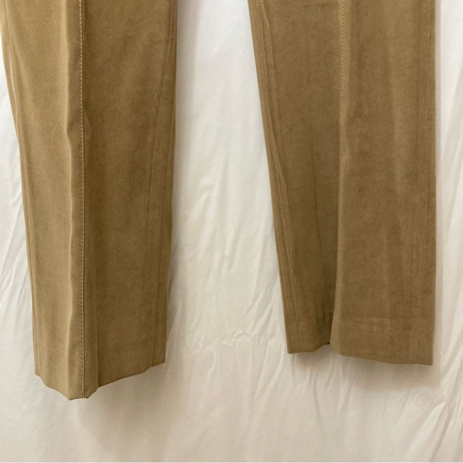 H&M H&M Hennes Faux Suede Tan Wide Leg Mid Rise Trousers Pants Size 34" / US 12 / IT 48 - 5 Thumbnail