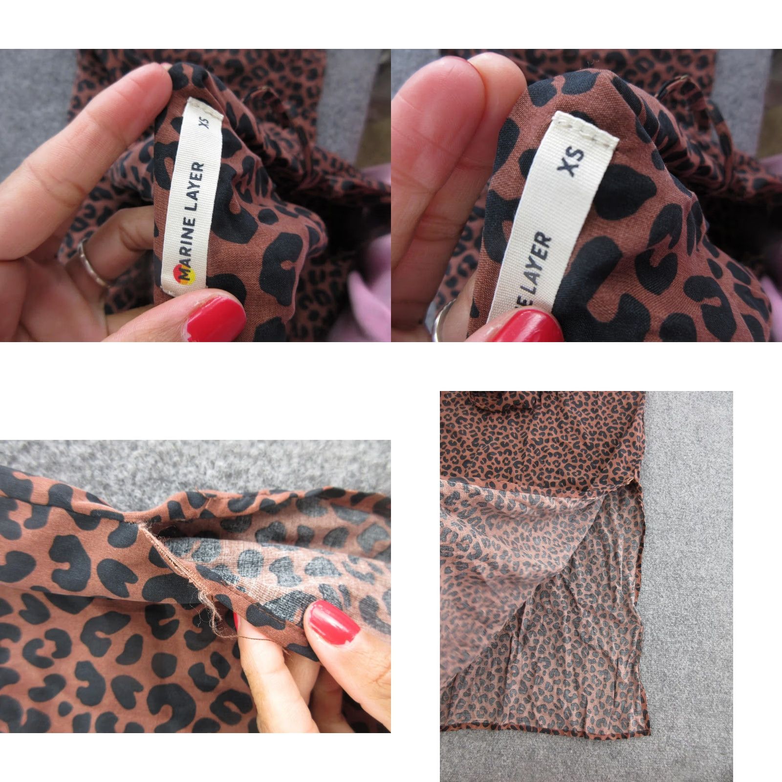 Marine Layer Marine Layer Dress Womens XS Brown Leopard Slip Maxi V-Neck Strappy Sundress Size XS / US 0-2 / IT 36-38 - 8 Thumbnail