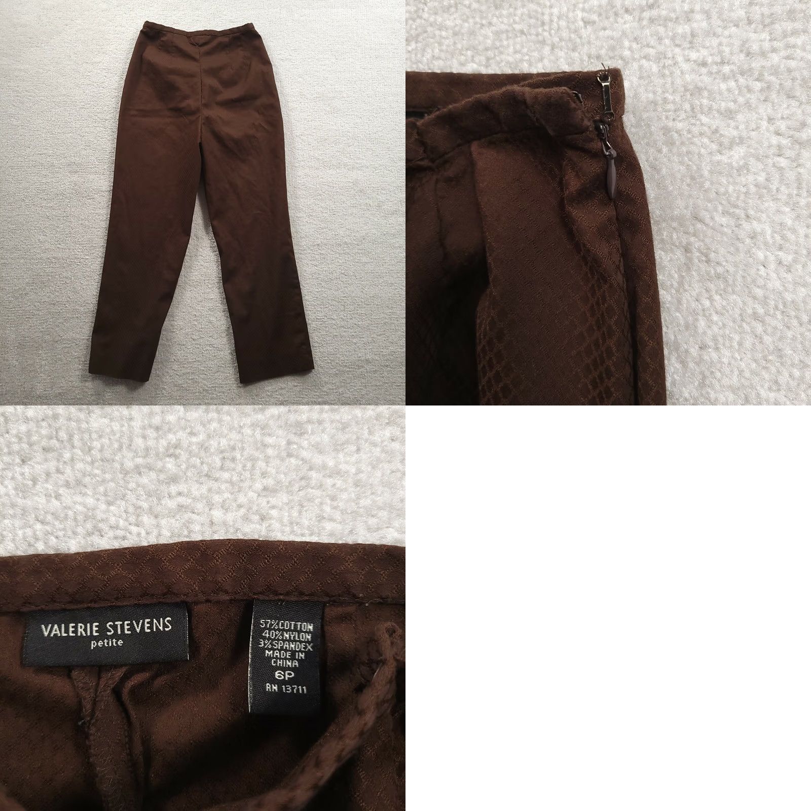 Vintage Valerie Stevens Dress Pants Women 6P Brown Straight Flat Front Casual Vintage: No? Size 28" / US 6 / IT 42 - 8 Thumbnail
