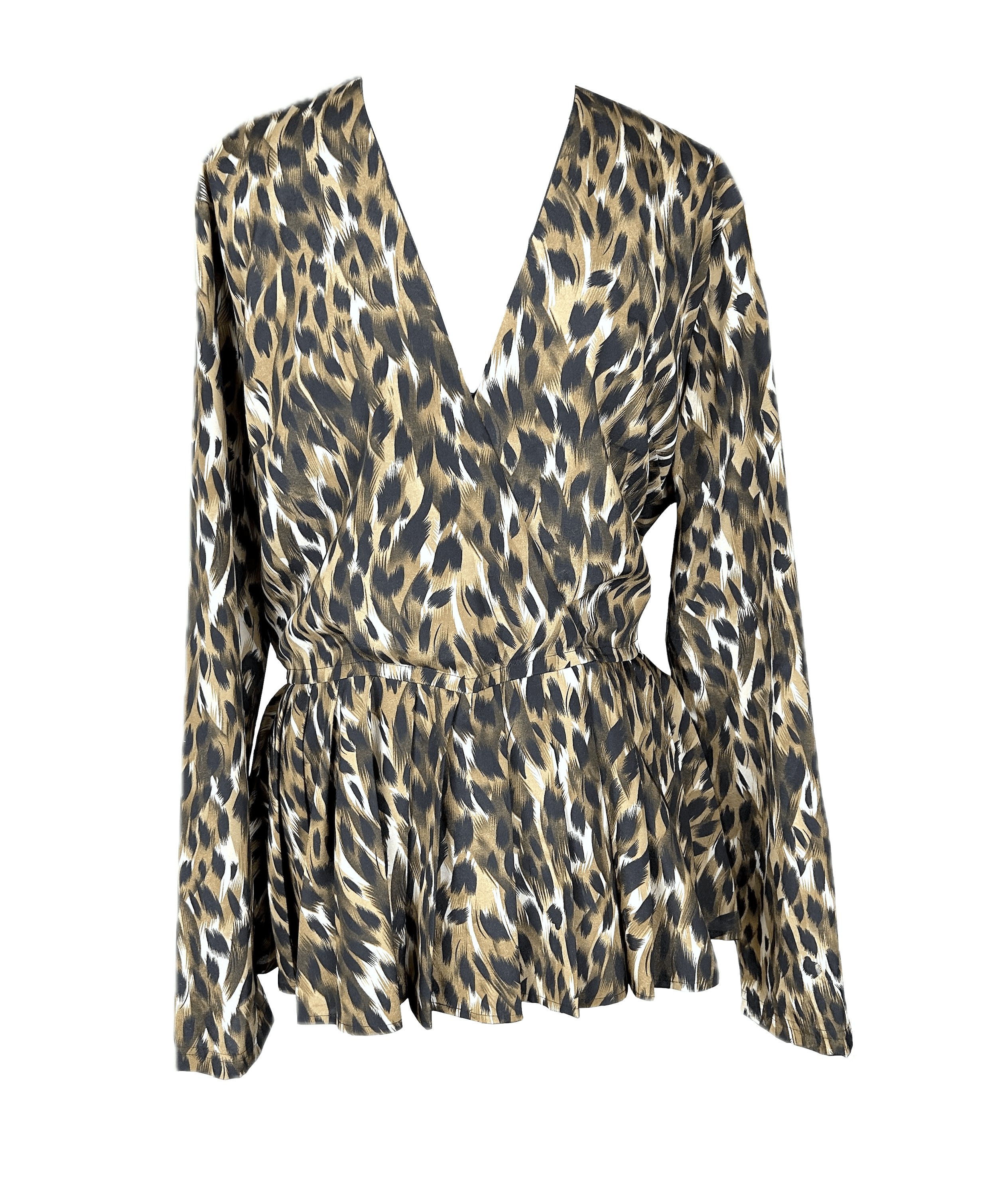 Kim Kardashian Kardashian Kollection Leopard Print Blouse Size L / US 10 / IT 46 - 2 Thumbnail