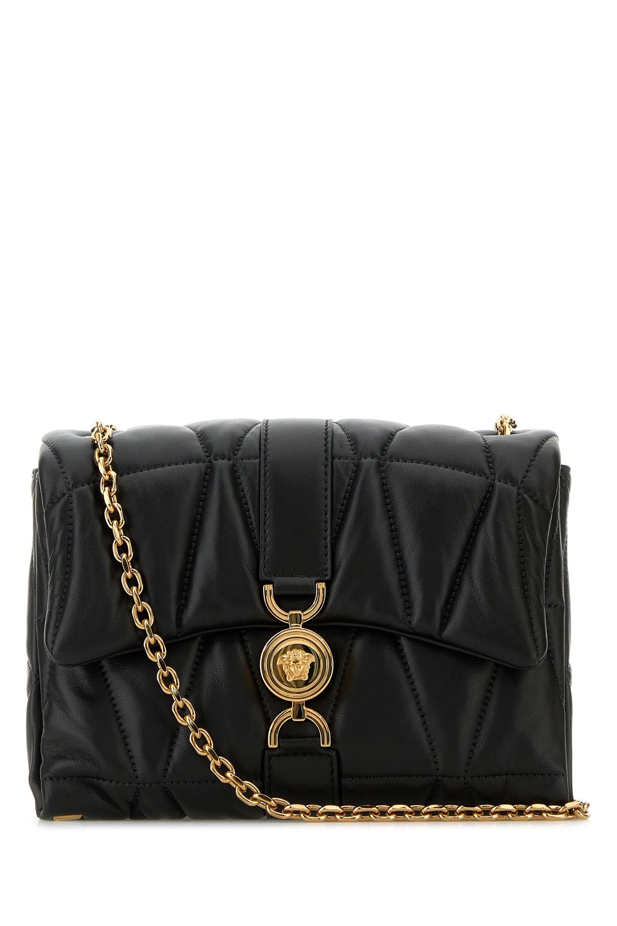 Versace Black Nappa Leather Kleio Shoulder Bag Size ONE SIZE - 1 Thumbnail