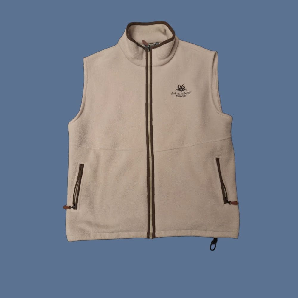 Vintage VINTAGE Oracle Vest Embroidered Zip Cream M Unisex Adults L 2006 Club Excellence fleece Size US M / EU 48-50 / 2 - 1 Thumbnail