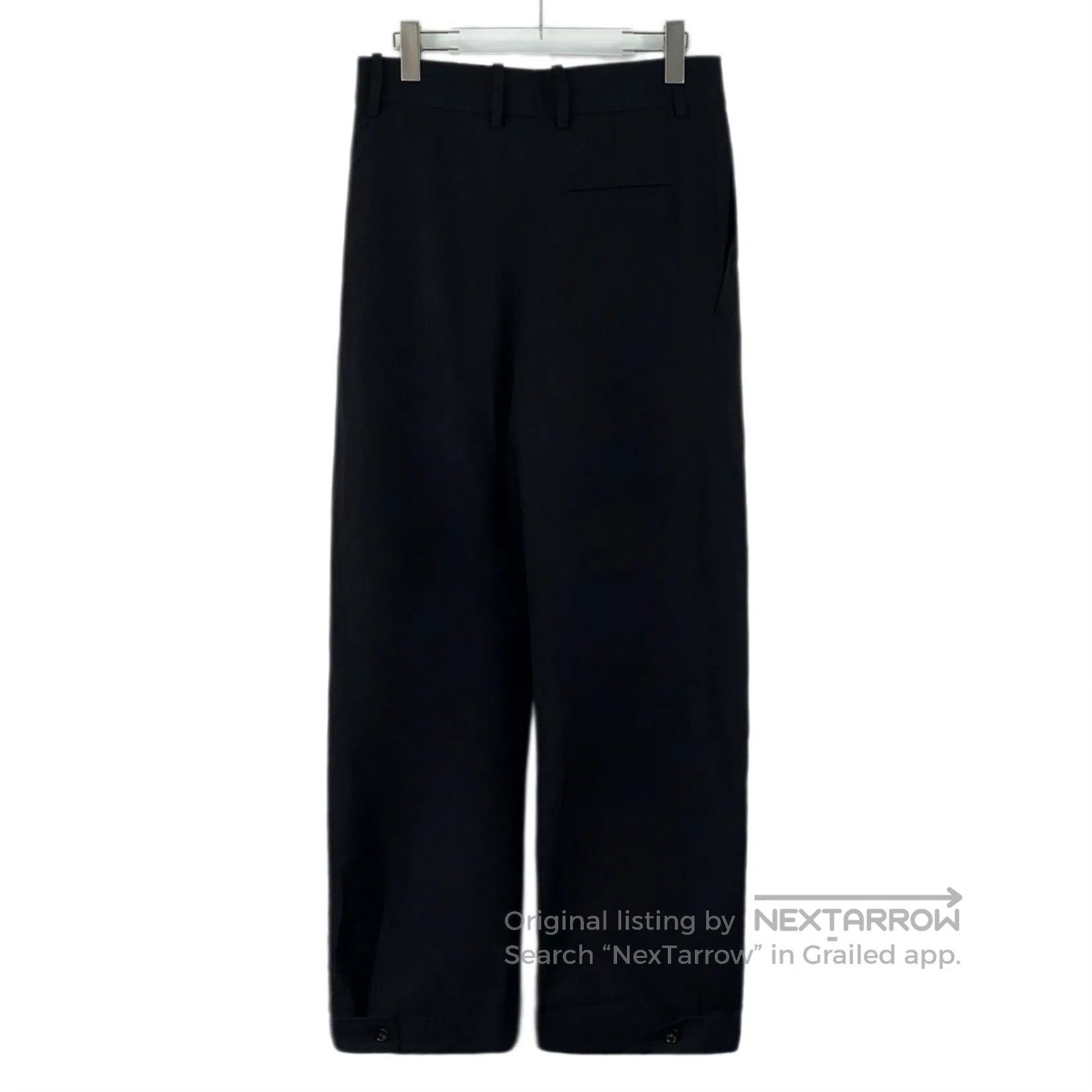 Bottega Veneta Bottega Veneta Black wool casual wide-leg long pants| Size US 40 / EU 56 - 2 Thumbnail