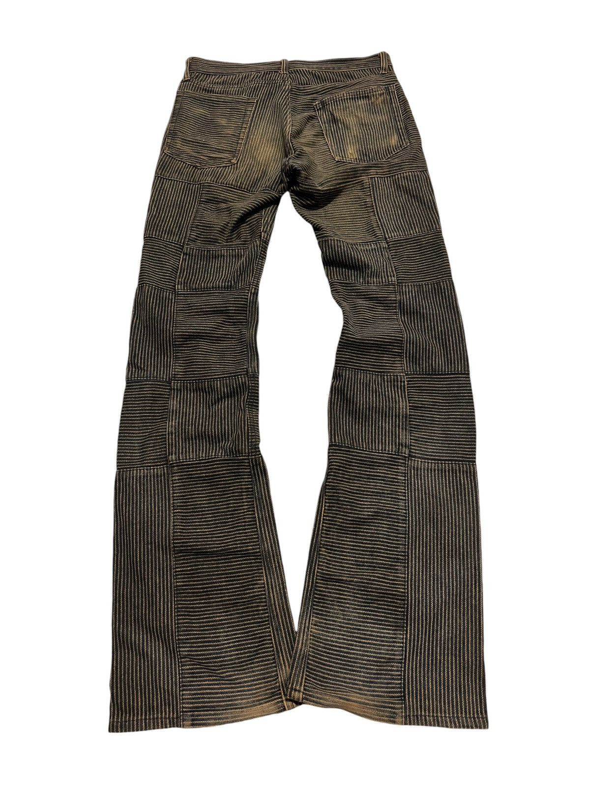 If Six Was Nine × Japanese Brand × Le Grande Bleu (L.G.B.) RUPERT mud rust Hickory Patchwork Flare Denim Size US 28 / EU 44 - 2 Thumbnail