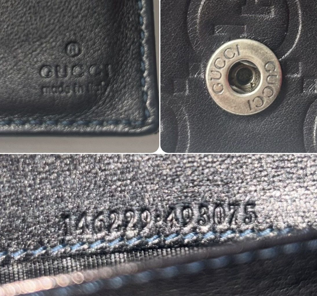 Gucci Gucci Guccissima Leather Dark Navy Blue Continental Wallet Size ONE SIZE - 4 Thumbnail