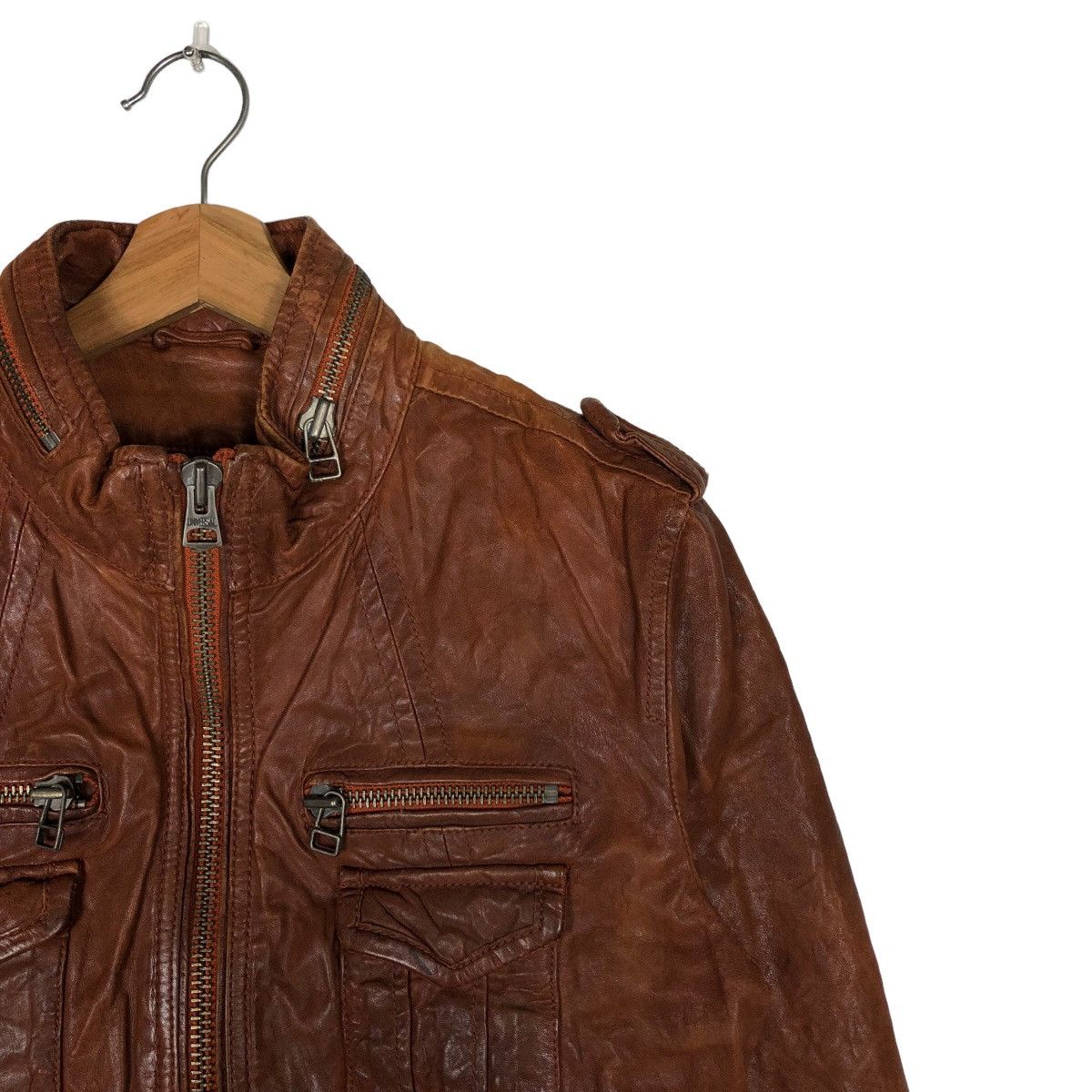 Japanese Brand 🔥90’s Vintage Bomber Leather Jacket Inspire Schott Perfecto Size US S / EU 44-46 / 1 - 6 Thumbnail