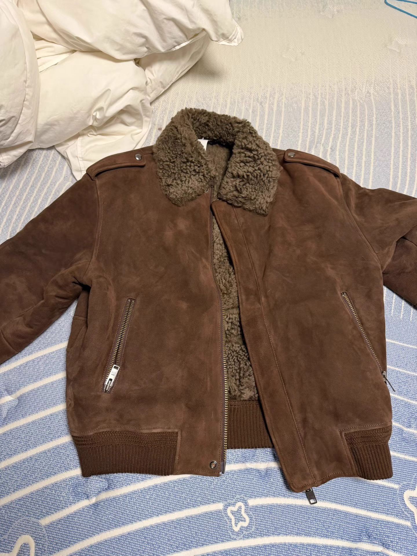 Croquis CROQUIS Men's Shearling Suede Jacket K18 Size US M / EU 48-50 / 2 - 1 Thumbnail