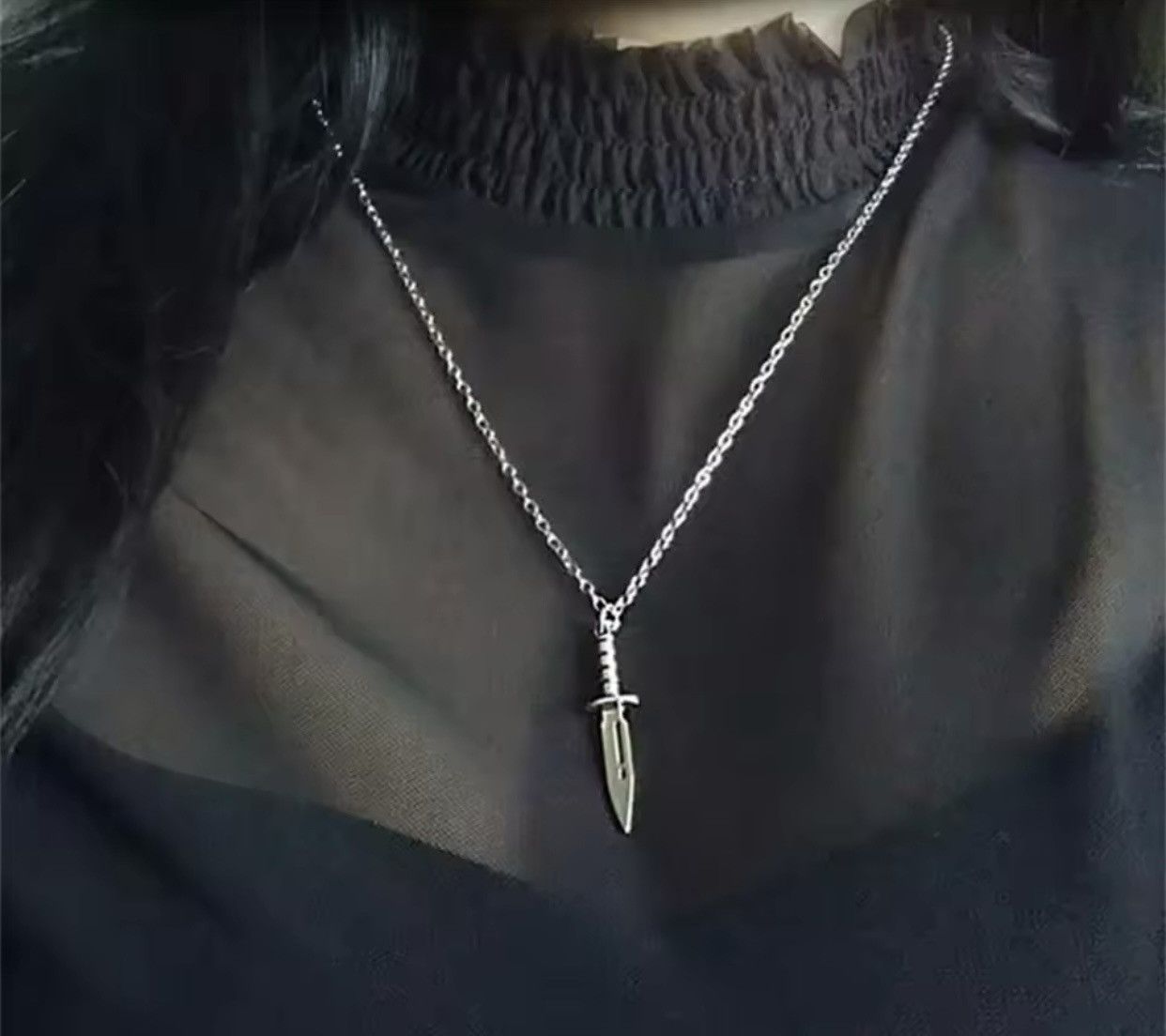 Vintage Gothic Knife Dagger Necklace Size ONE SIZE - 2 Thumbnail
