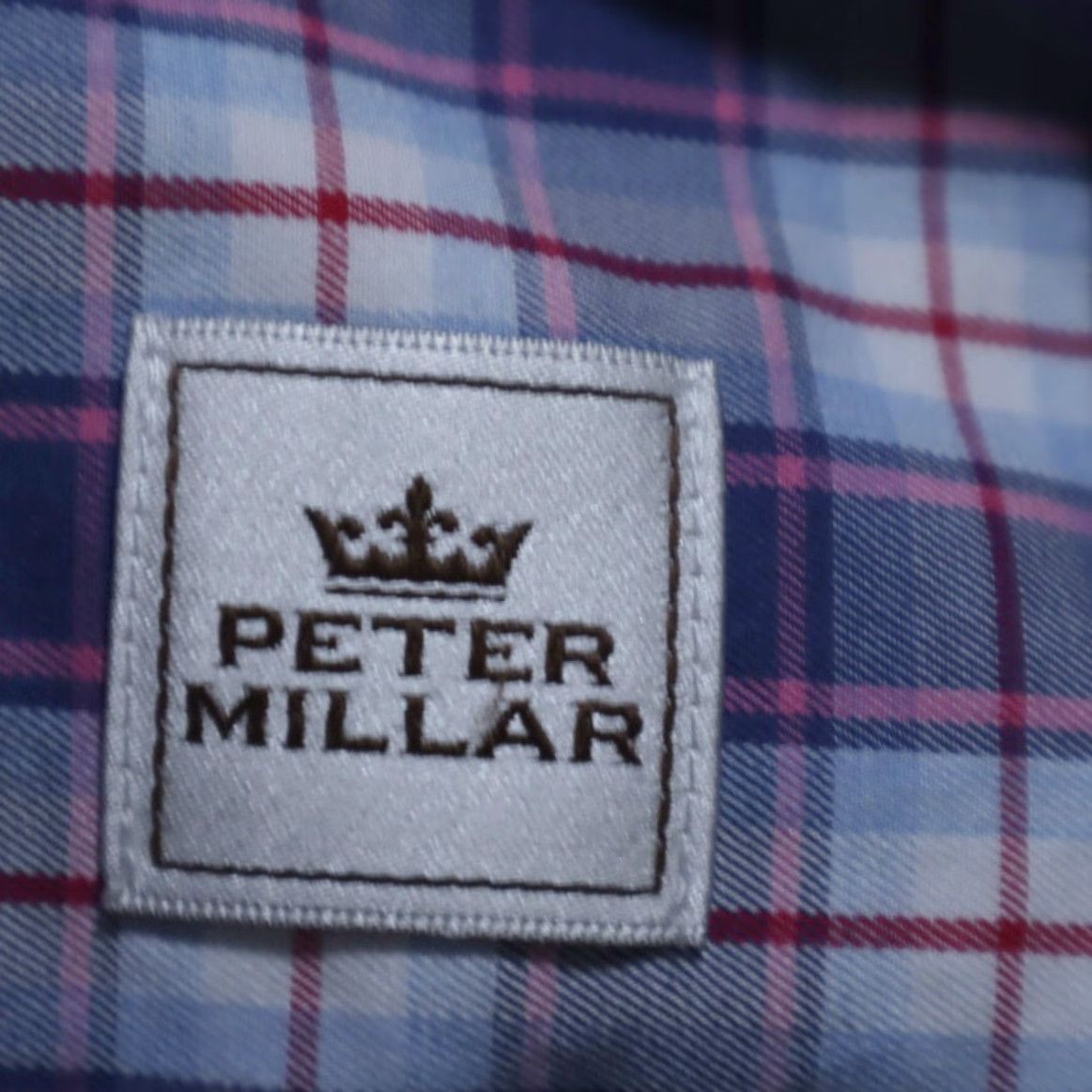 Peter Millar Peter Millar Shirt Indigo Men XL Long Sleeve Button Down Cotton Plaid 23 Chest Relaxed Fit Size US XL / EU 56 / 4 - 6 Thumbnail