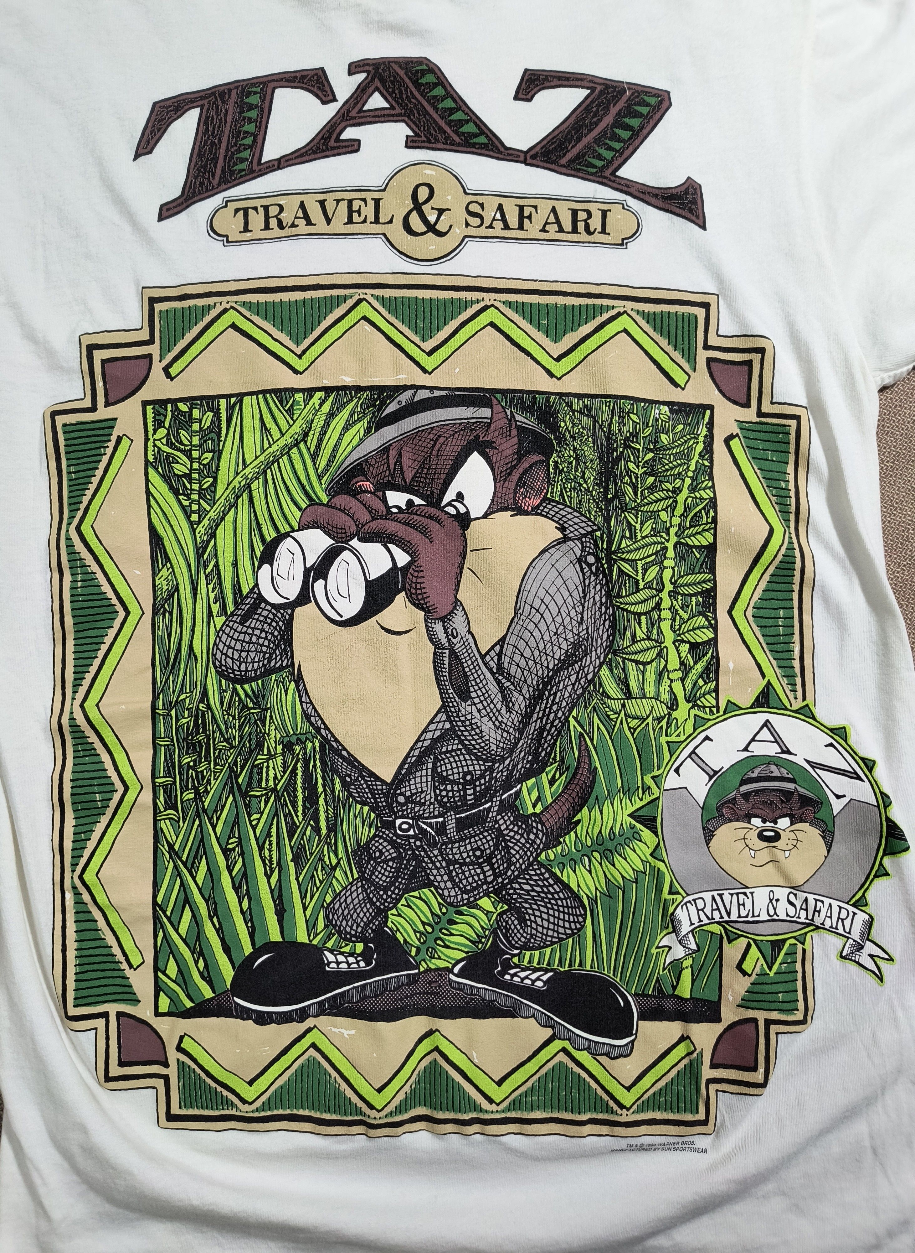 Warner Bros Vintage Taz travel & safari 1994 tee Size US M / EU 48-50 / 2 - 1 Thumbnail