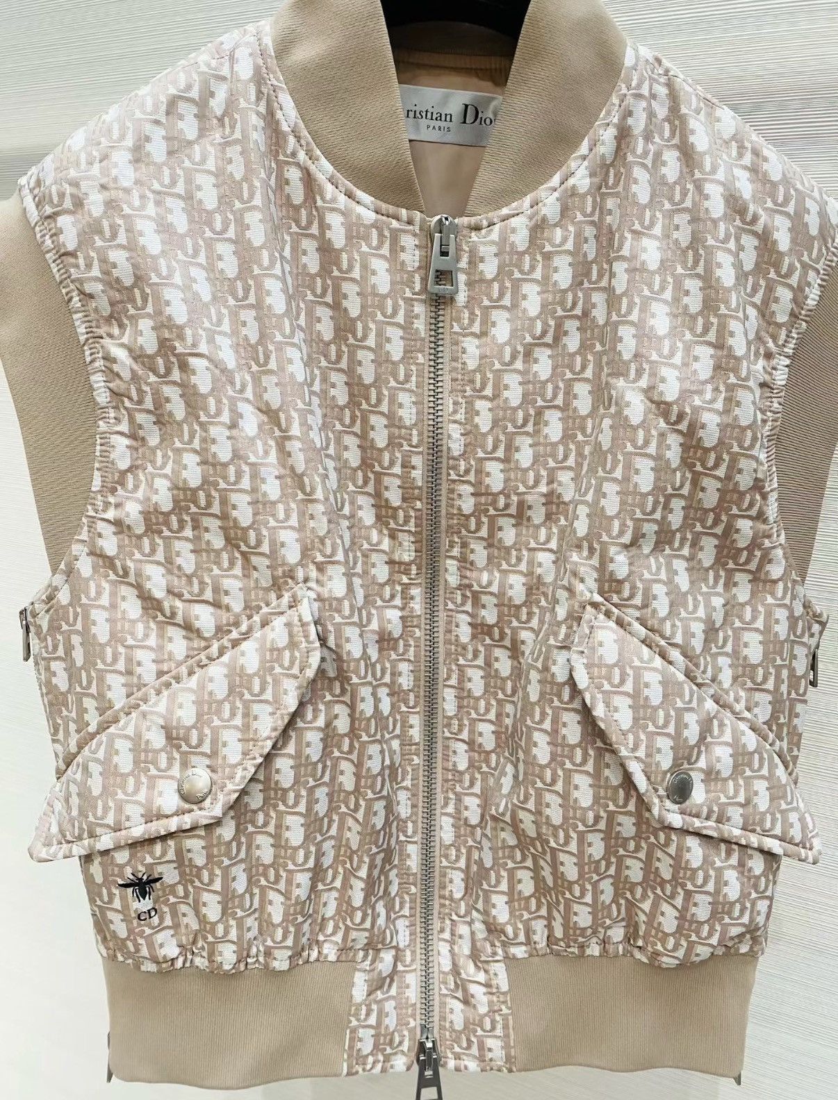 Dior Dior Classic All-Over Logo Women's Vest Jacket J33 Size XS / US 0-2 / IT 36-38 - 2 Thumbnail