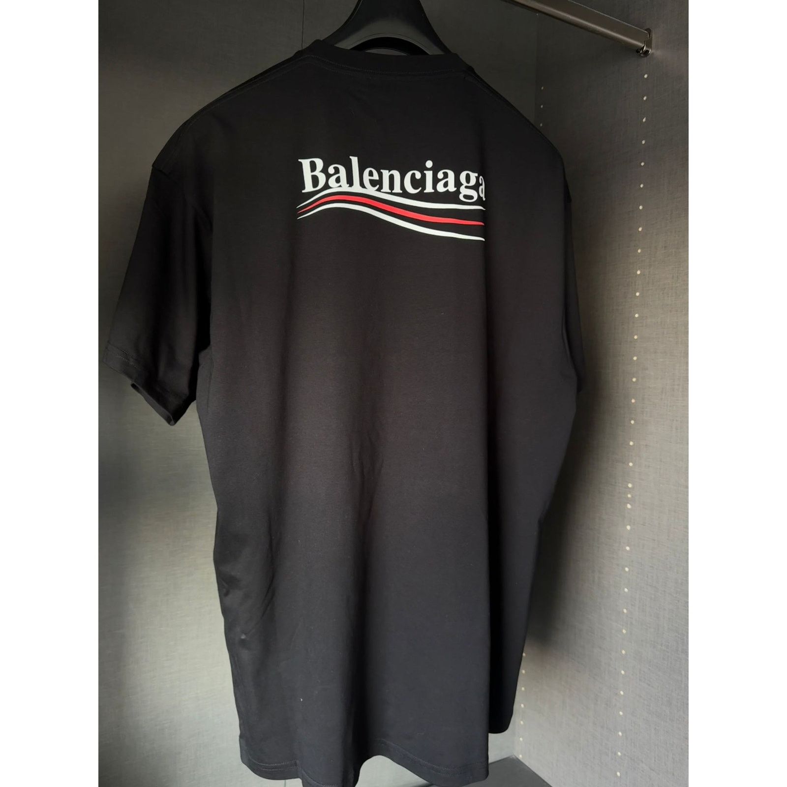 Balenciaga o1alis0126 Men's Political Campaign Large Fit T-Shirt Black Size US M / EU 48-50 / 2 - 4 Thumbnail
