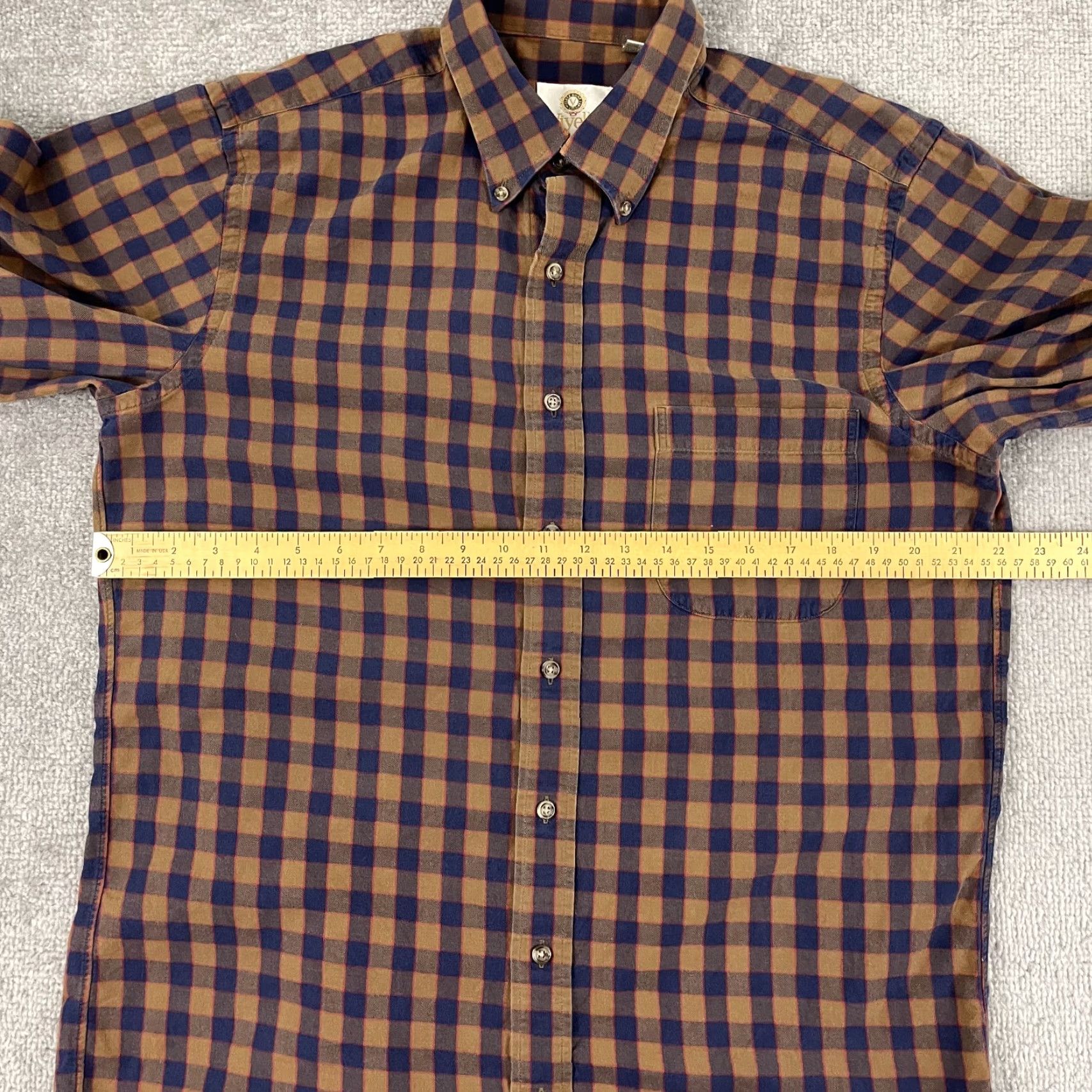 Vintage Viyella Shirt Mens Medium Blue Brown Plaid Wool Blend Button-Down Long Sleeve Size US M / EU 48-50 / 2 - 6 Thumbnail