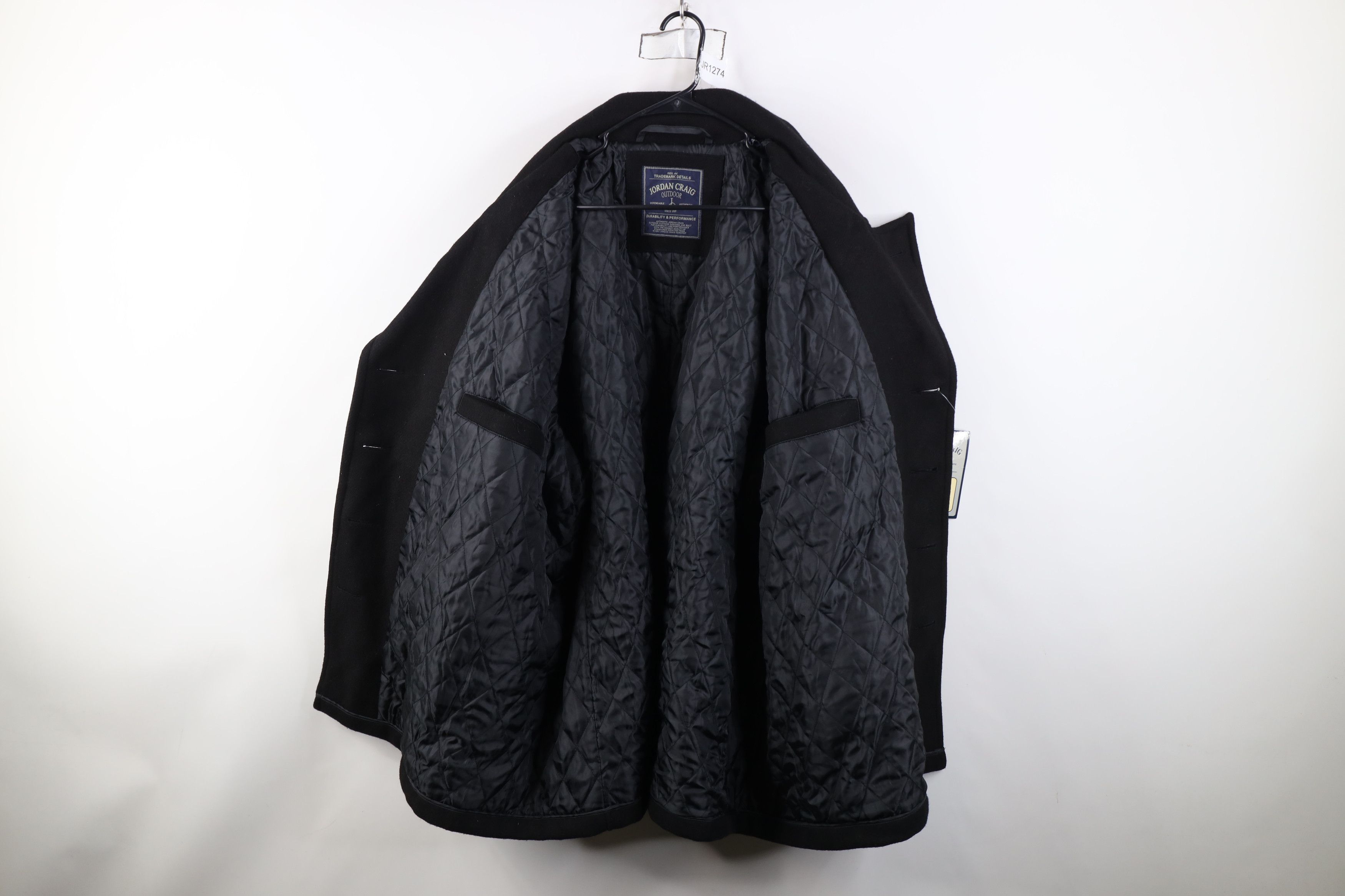 Vintage Deadstock Vintage 90s Y2K Wool Naval Peacoat Jacket Black Size US L / EU 52-54 / 3 - 9 Thumbnail
