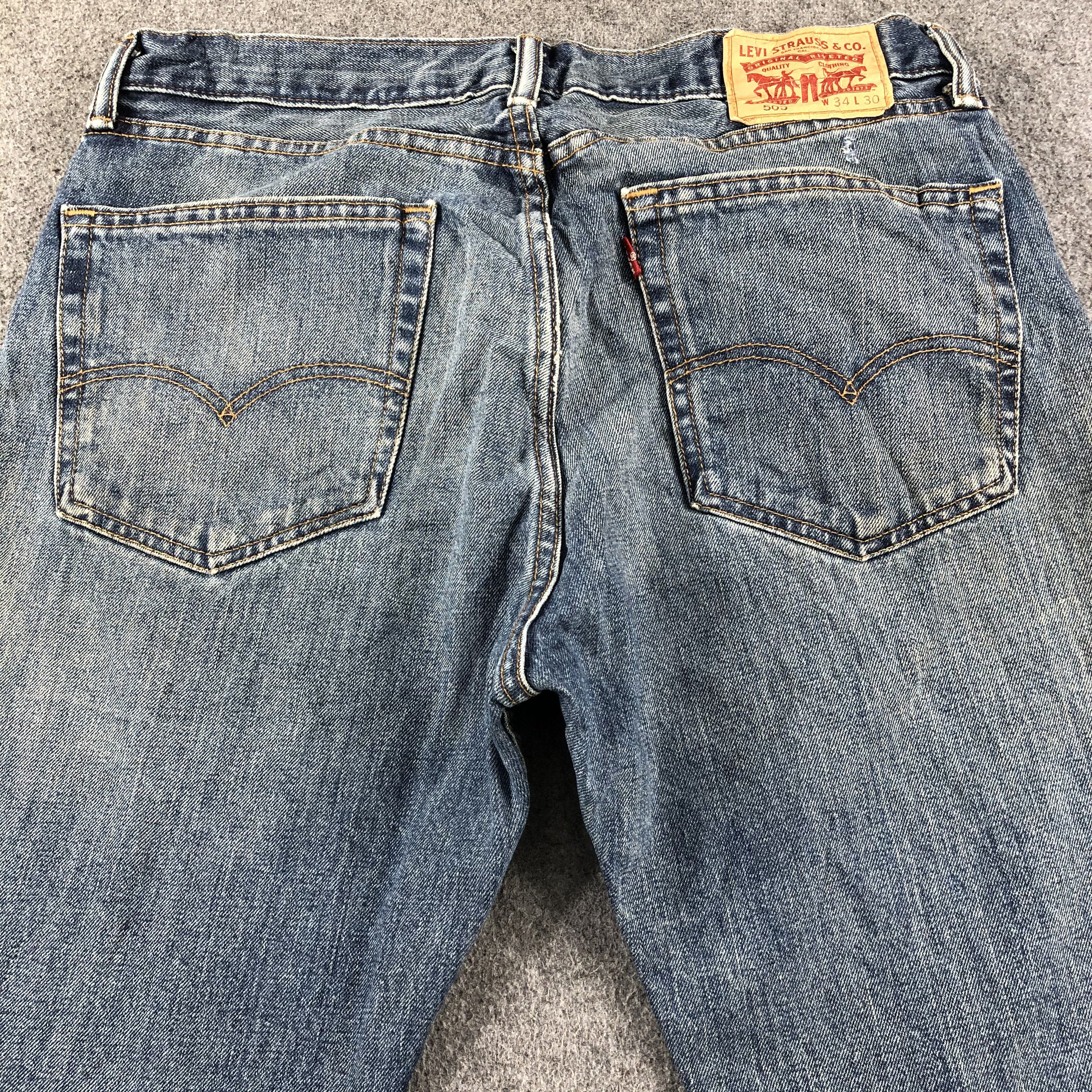 Levi's Vintage Blue Wash Levis 505 Jeans-J2663 Size US 34 / EU 50 - 4 Thumbnail