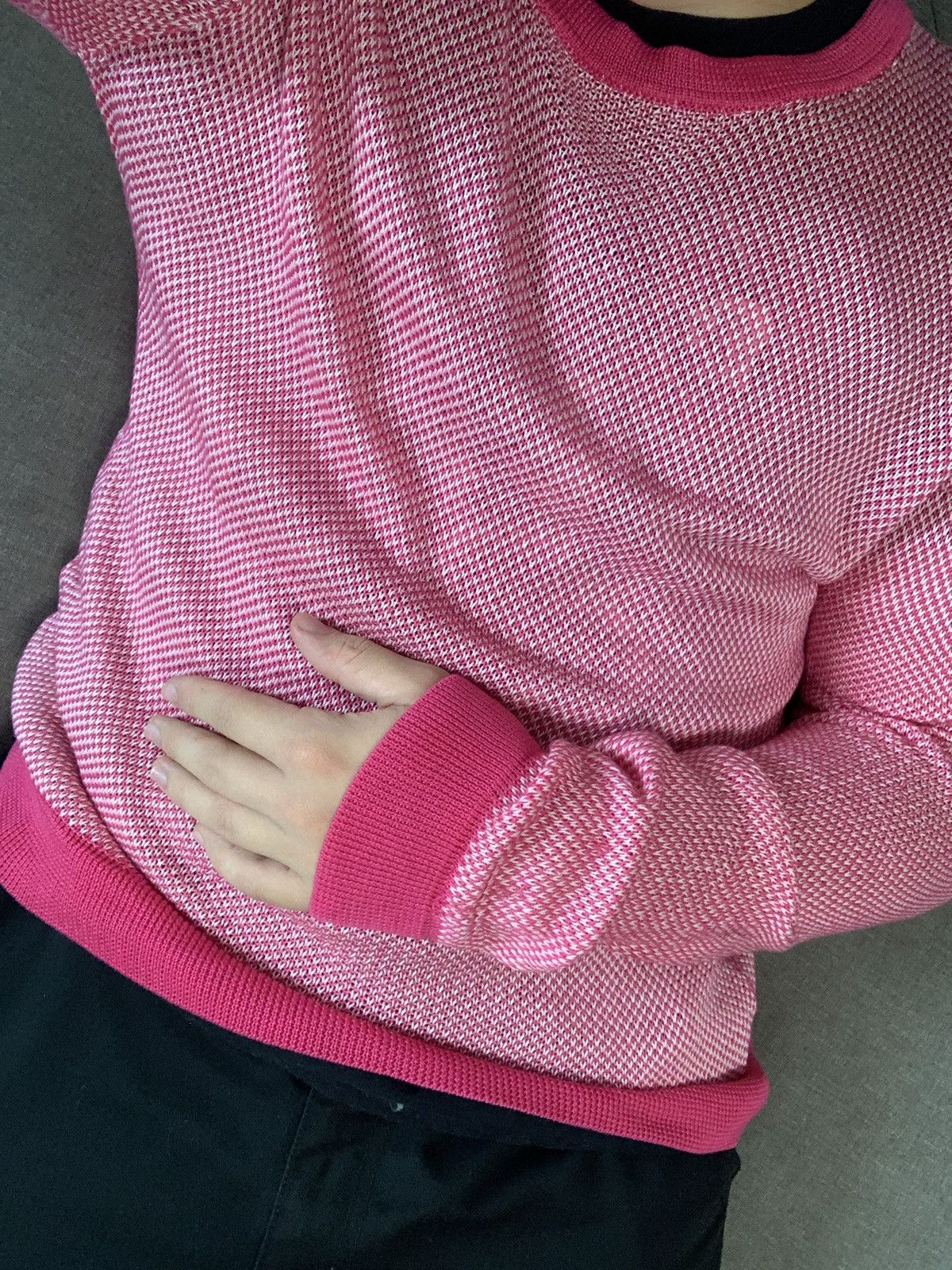 Designer Julian Red Avantgarde Pink Knit Light Sweater Size US L / EU 52-54 / 3 - 7 Thumbnail