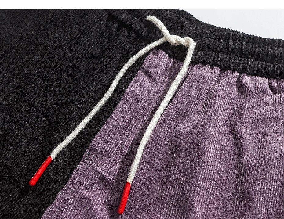 Japanese Brand Corduroy Casual Pants Men Colorful Harem Joggers Sweatpants Size US 33 - 7 Thumbnail