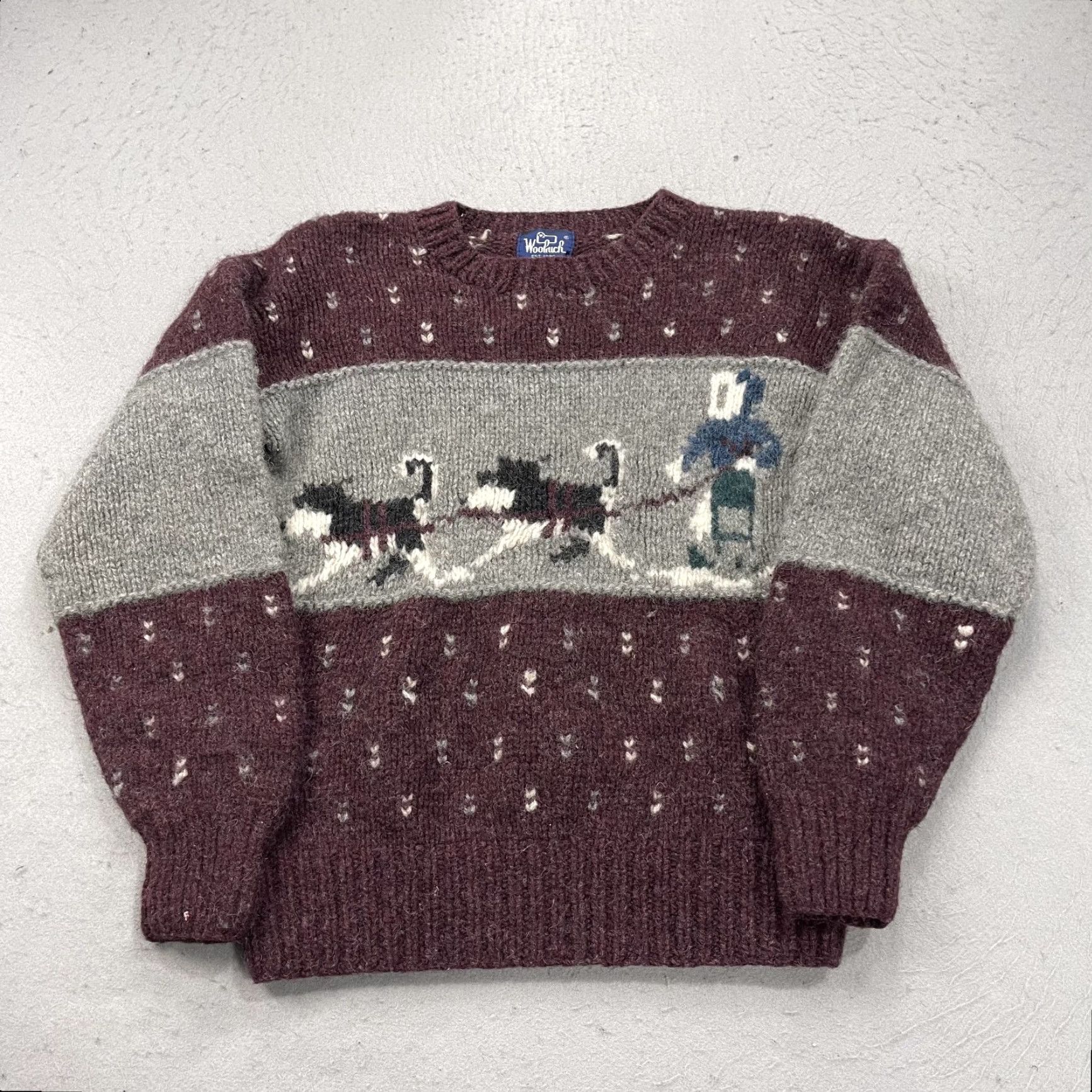 Vintage VINTAGE Woolrich Sweater Mens L Red Wool Crewneck Knit 80s Fair Isle Pullover Size US L / EU 52-54 / 3 - 2 Thumbnail
