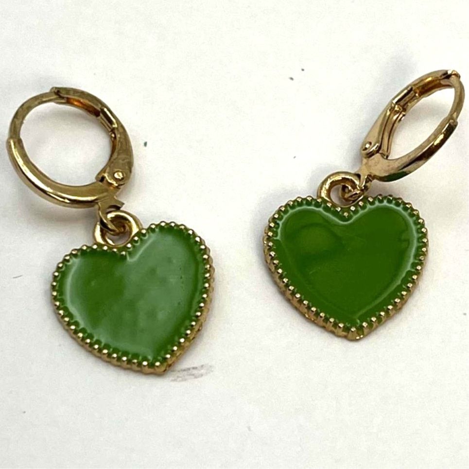 Other Green Heart Earrings Size ONE SIZE - 3 Thumbnail