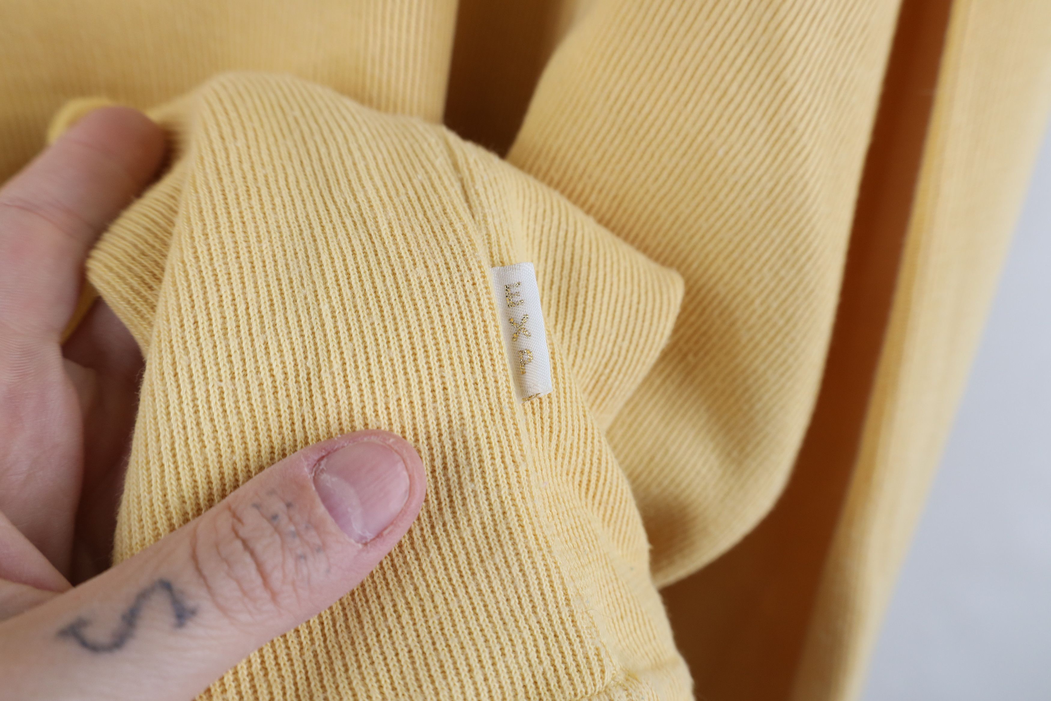 Express × Vintage Vintage 90s Express Ribbed Knit 3/4 Sleeve T-Shirt Yellow Size XL / US 12-14 / IT 48-50 - 8 Thumbnail