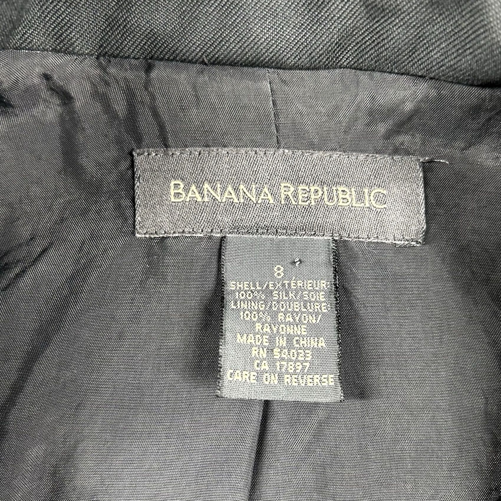 Banana Republic Banana Republic Womens Blazer 8 Silk One-Button Career Charcoal Gray Sports Coat Size M / US 6-8 / IT 42-44 - 3 Thumbnail