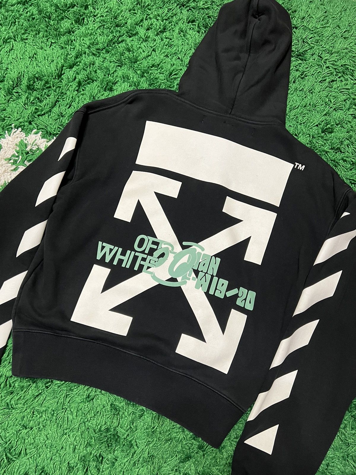 image of Off White Offwhite Waterfall Hoodie in Black, Men's (Size XS)