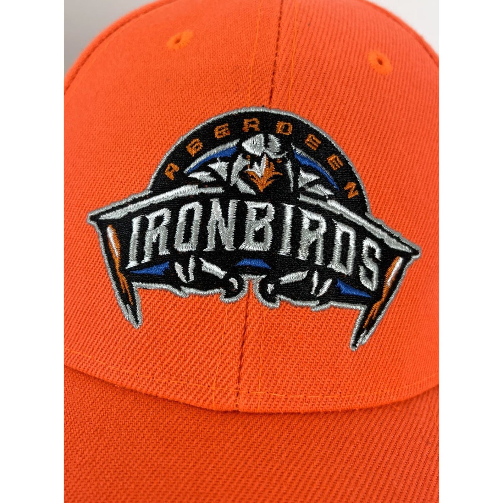 Vintage BASEBALL Cap Aberdeen Ironbirds Orange Melonwear Adjustable OSFM Unisex Adults Baseball Theme Predator 90s? Size ONE SIZE - 2 Thumbnail