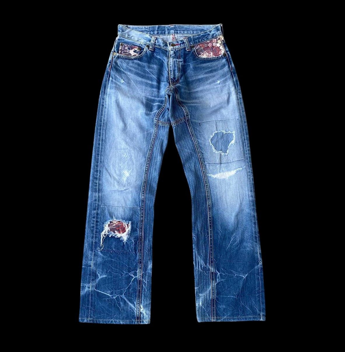 Eternal W29 EXTERNAL JAPAN DISTRESSED THUNDERSTORM MARK FADED BLUE Size US 30 / EU 46 - 1 Thumbnail