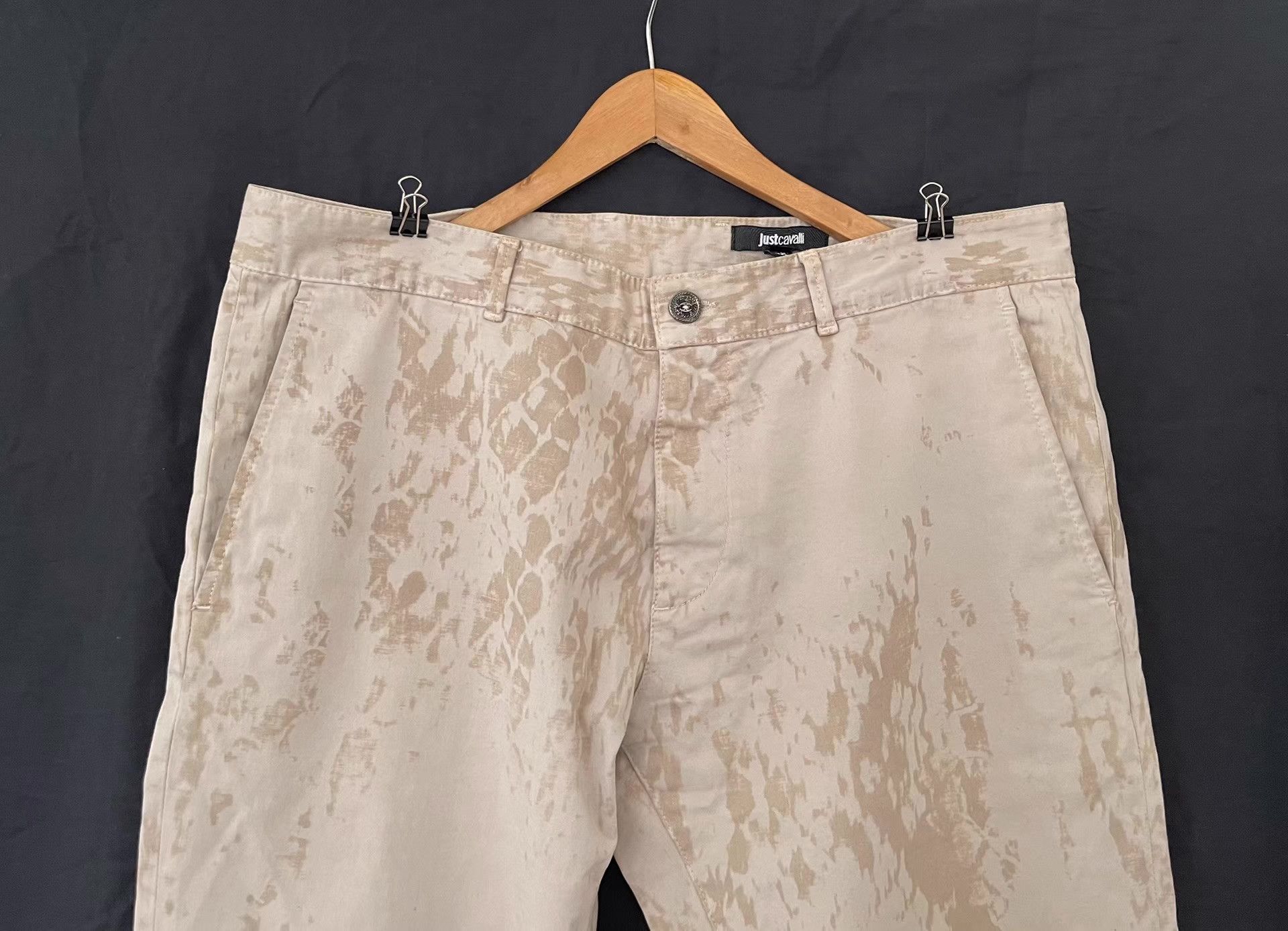 Just Cavalli Just Cavalli Snake Print Men's Khaki Trousers Ｑ21 Size US 36 / EU 52 - 7 Thumbnail